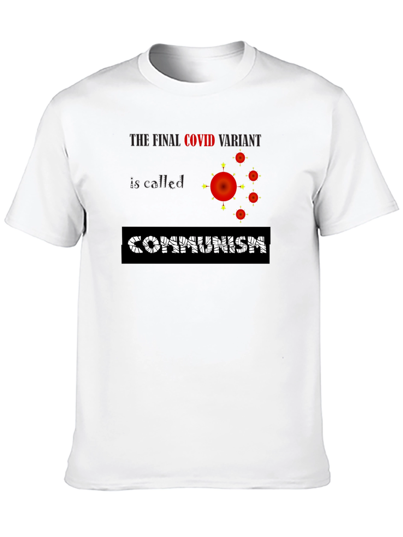Black COVID Communism Black Graphic Tee view 10
