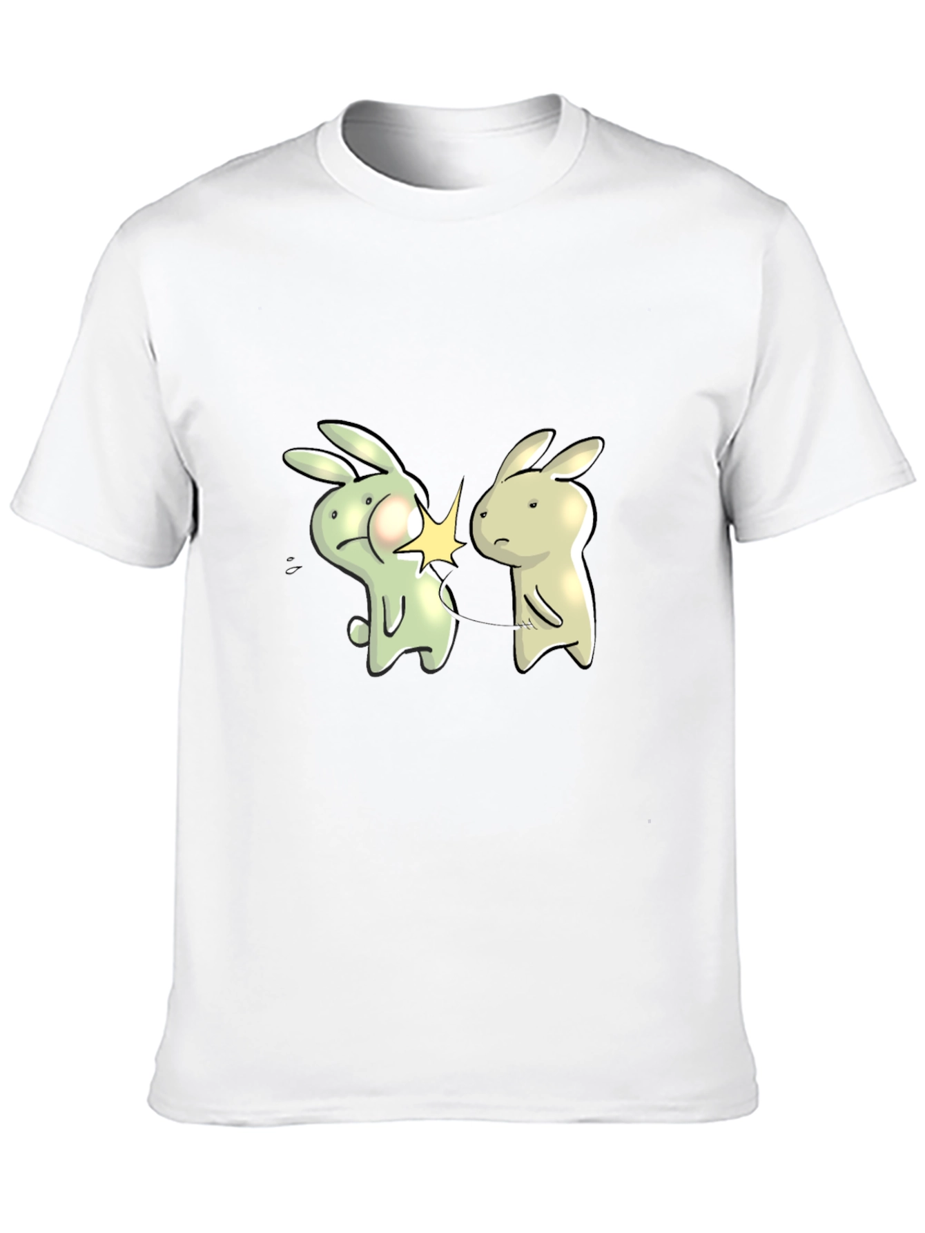 Black Funny Bunny Slap T-Shirt - Black Cotton Tee view 10