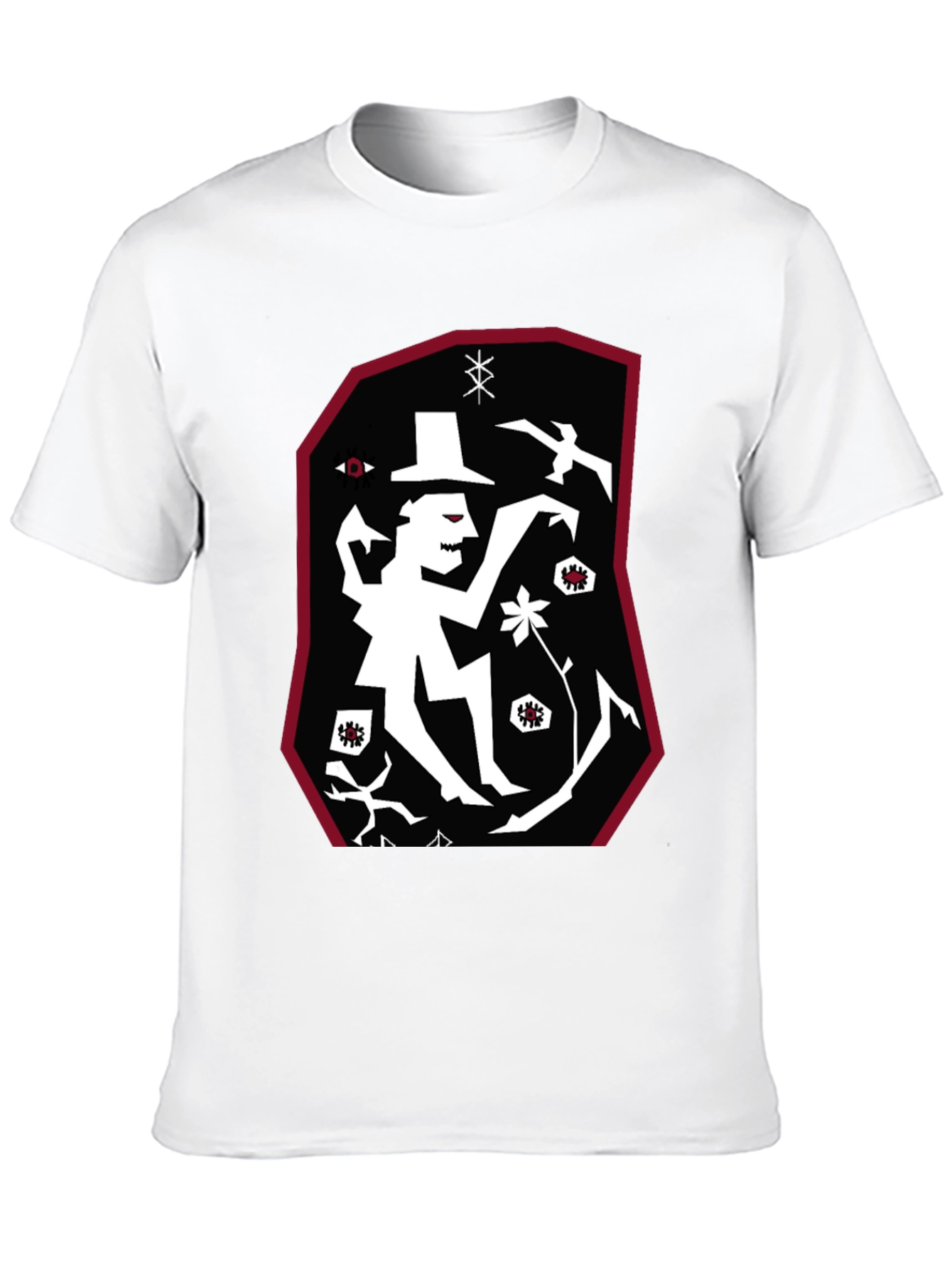 Black Unique Graphic Print T-Shirt - Eye-Catching Design view 10