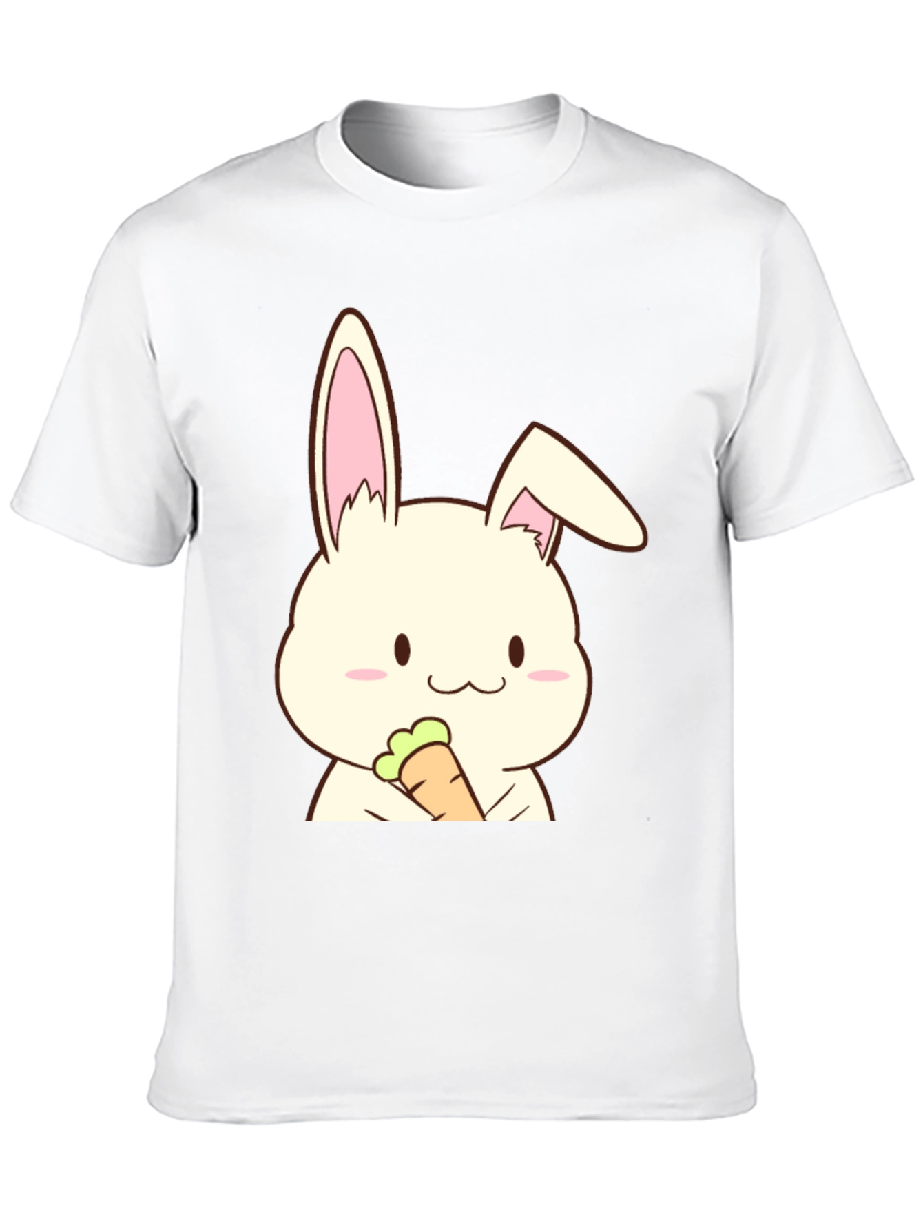 Black Cute Rabbit Holding Carrot Graphic T-Shirt view 10