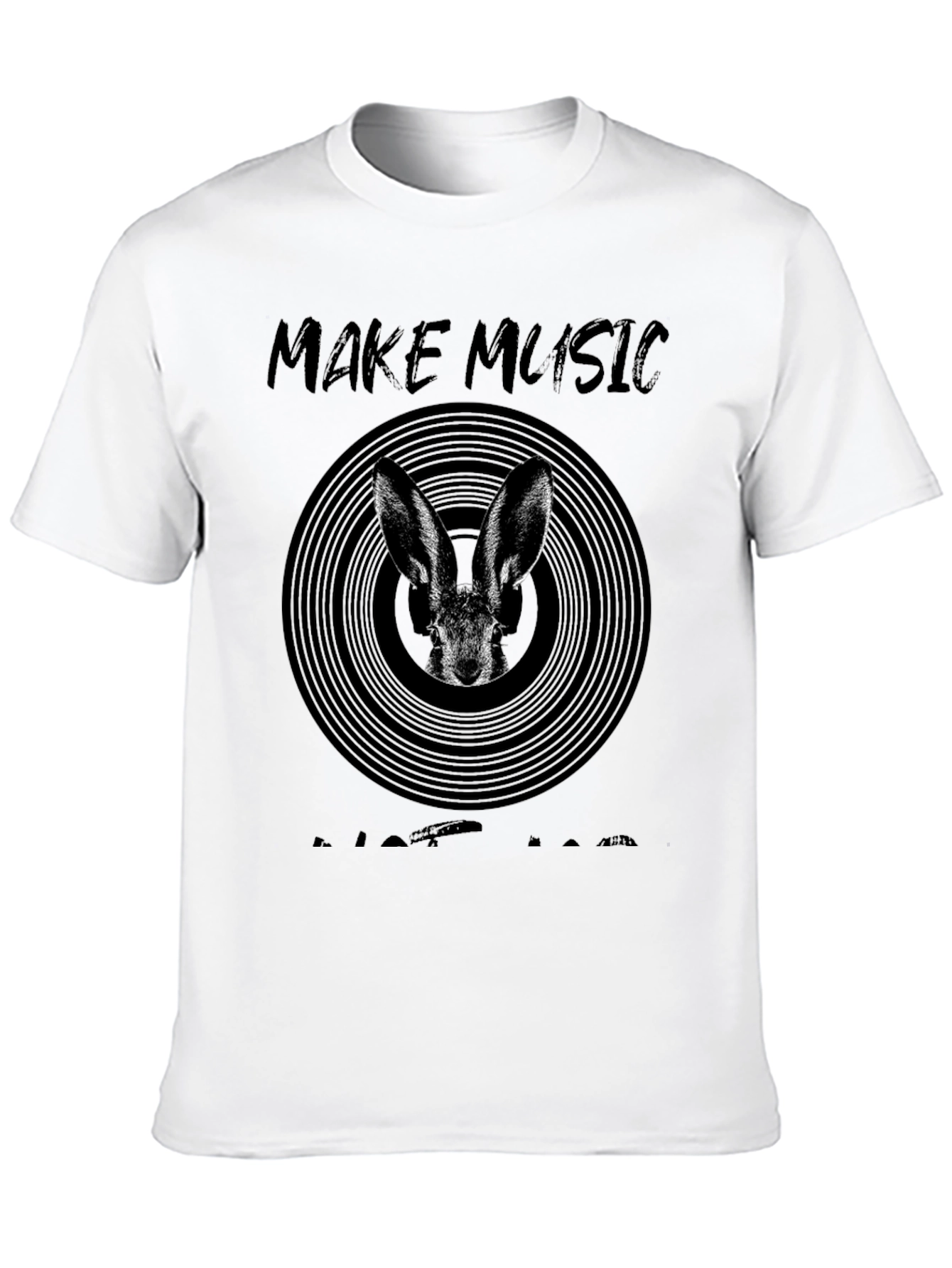 Black Make Music Not War Bunny T-Shirt view 10