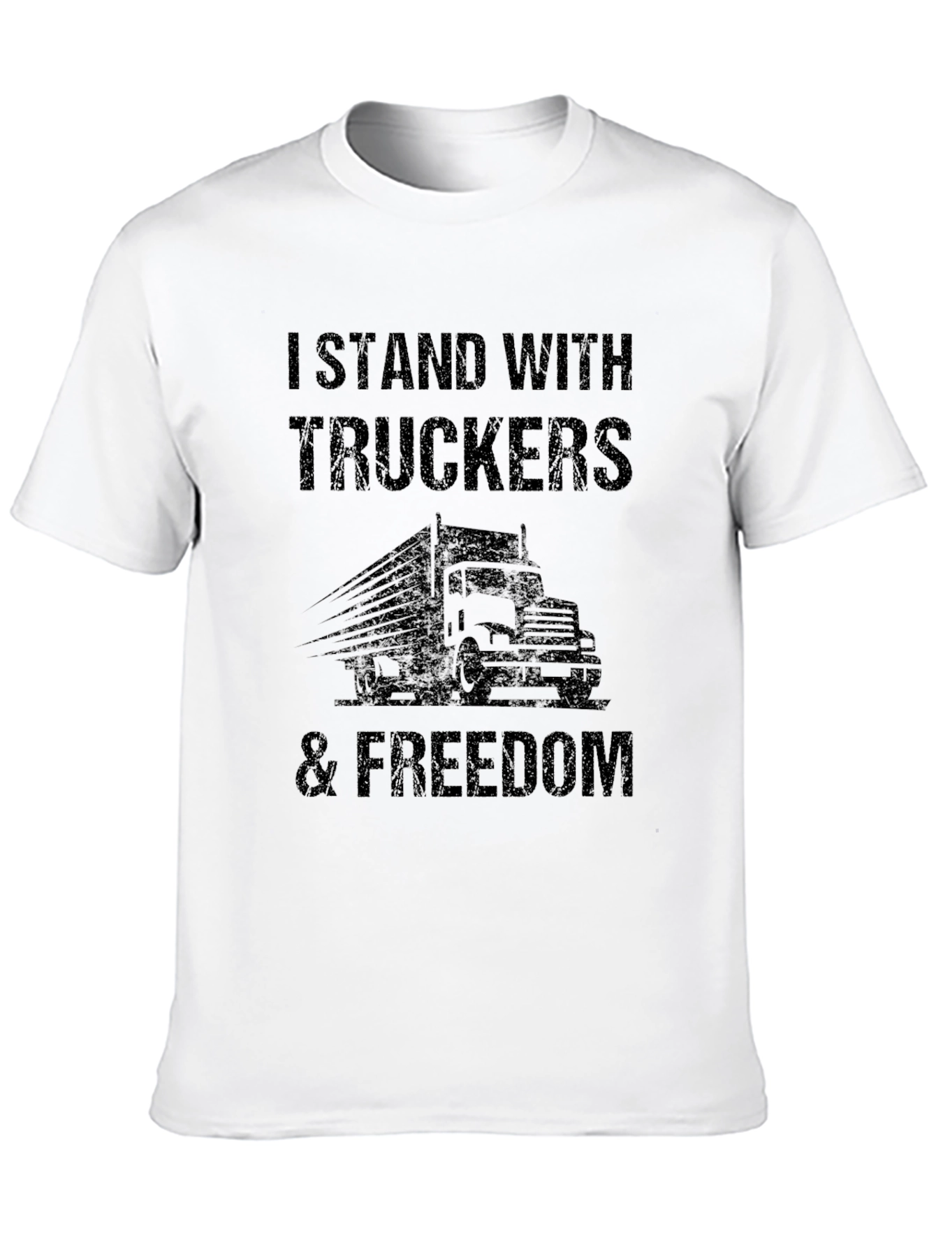 Black I Stand With Truckers & Freedom Tee view 10