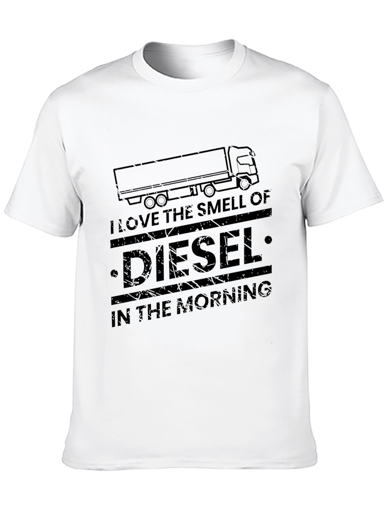 Black Diesel Smell Trucker Tee -  Men's Black Graphic T-Shirt view 10