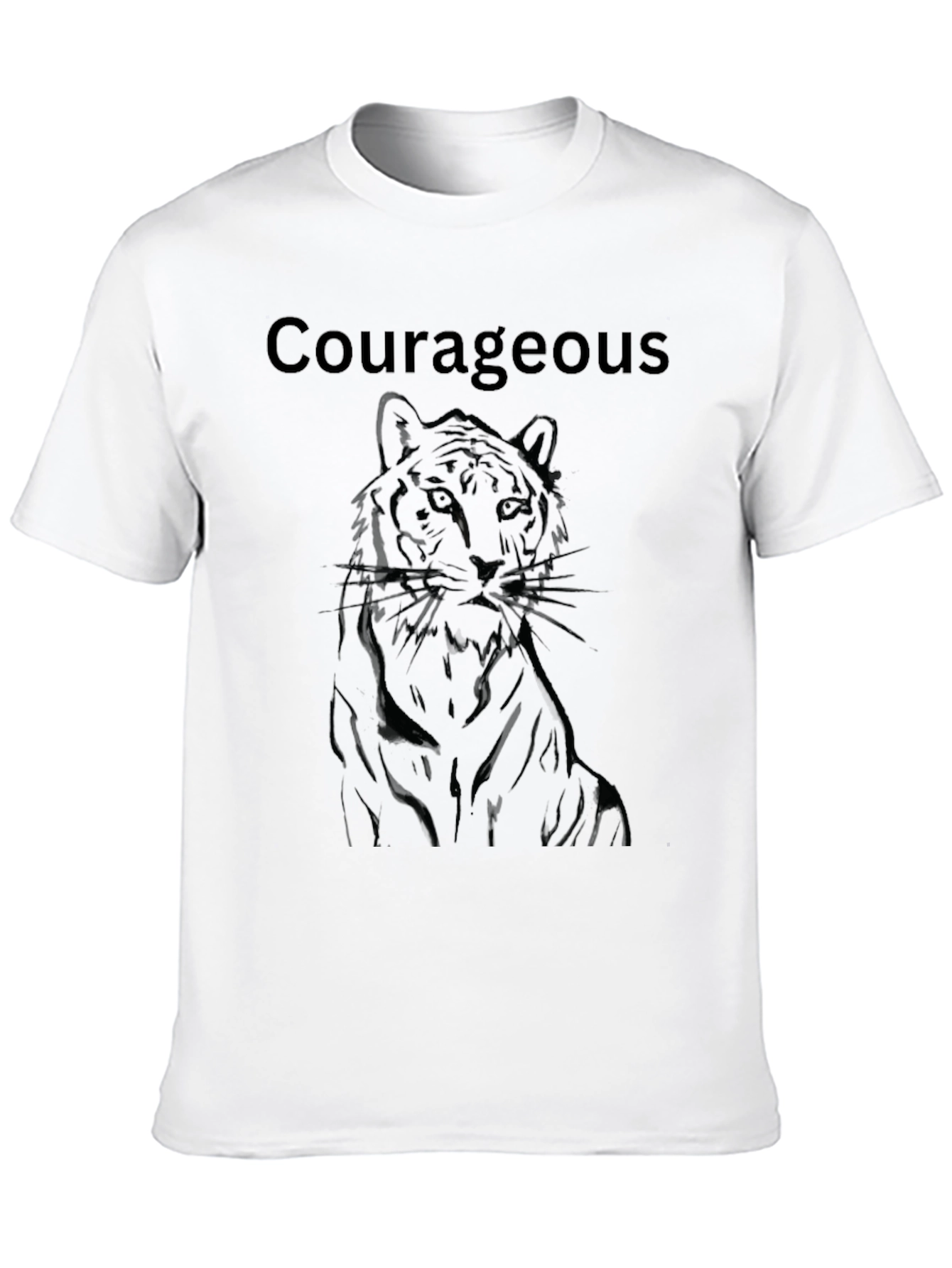 Black Courageous Tiger Graphic T-Shirt - Mens Black Tee view 10