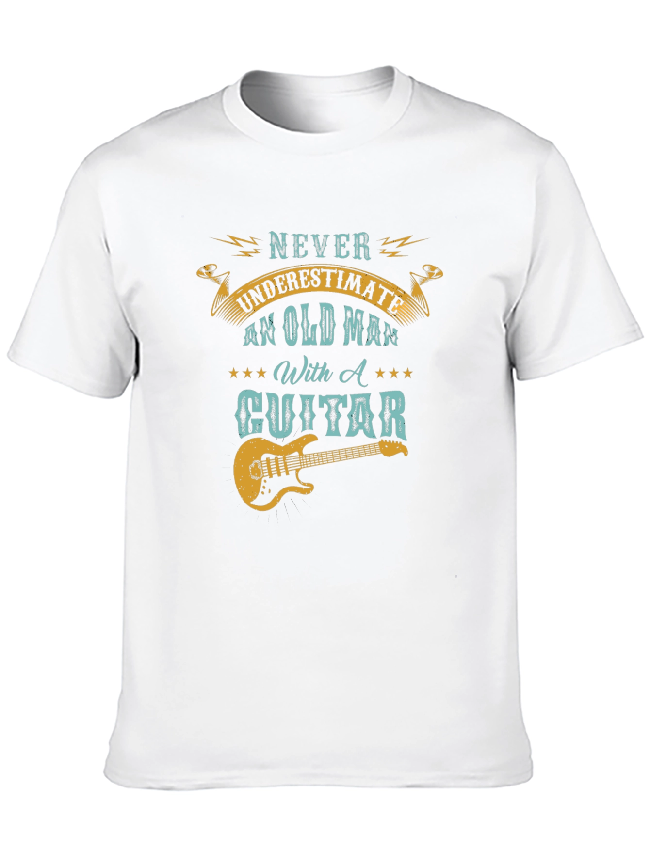 Black Never Underestimate Old Man With Guitar T-Shirt view 10