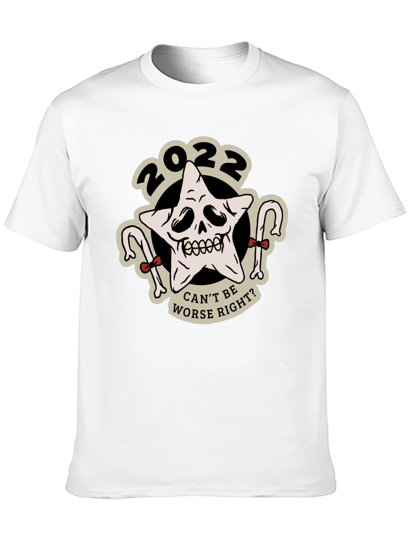 Black 2022 Star Skull Graphic Tee - "Can't Be Worse, Right?" view 10