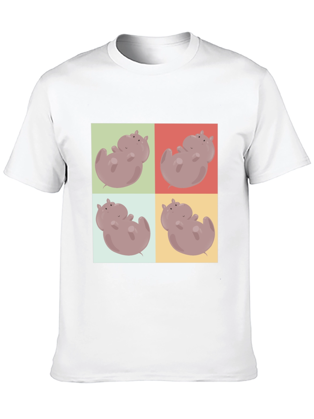 Black Hippo Pop Art Black T-Shirt view 10
