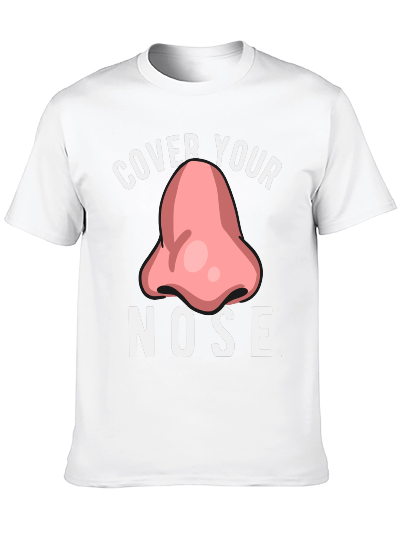 Black Cover Your Nose Graphic Tee Funny T-Shirt view 10