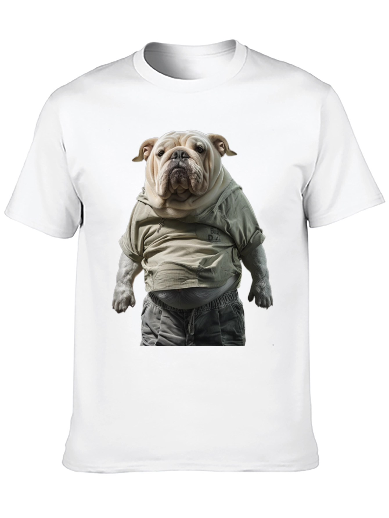 Black Bulldog in Hoodie Graphic Tee view 10