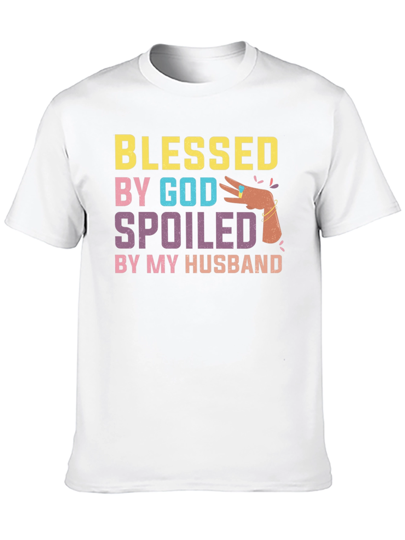 Black Blessed by God Spoiled by my Husband T-Shirt view 10