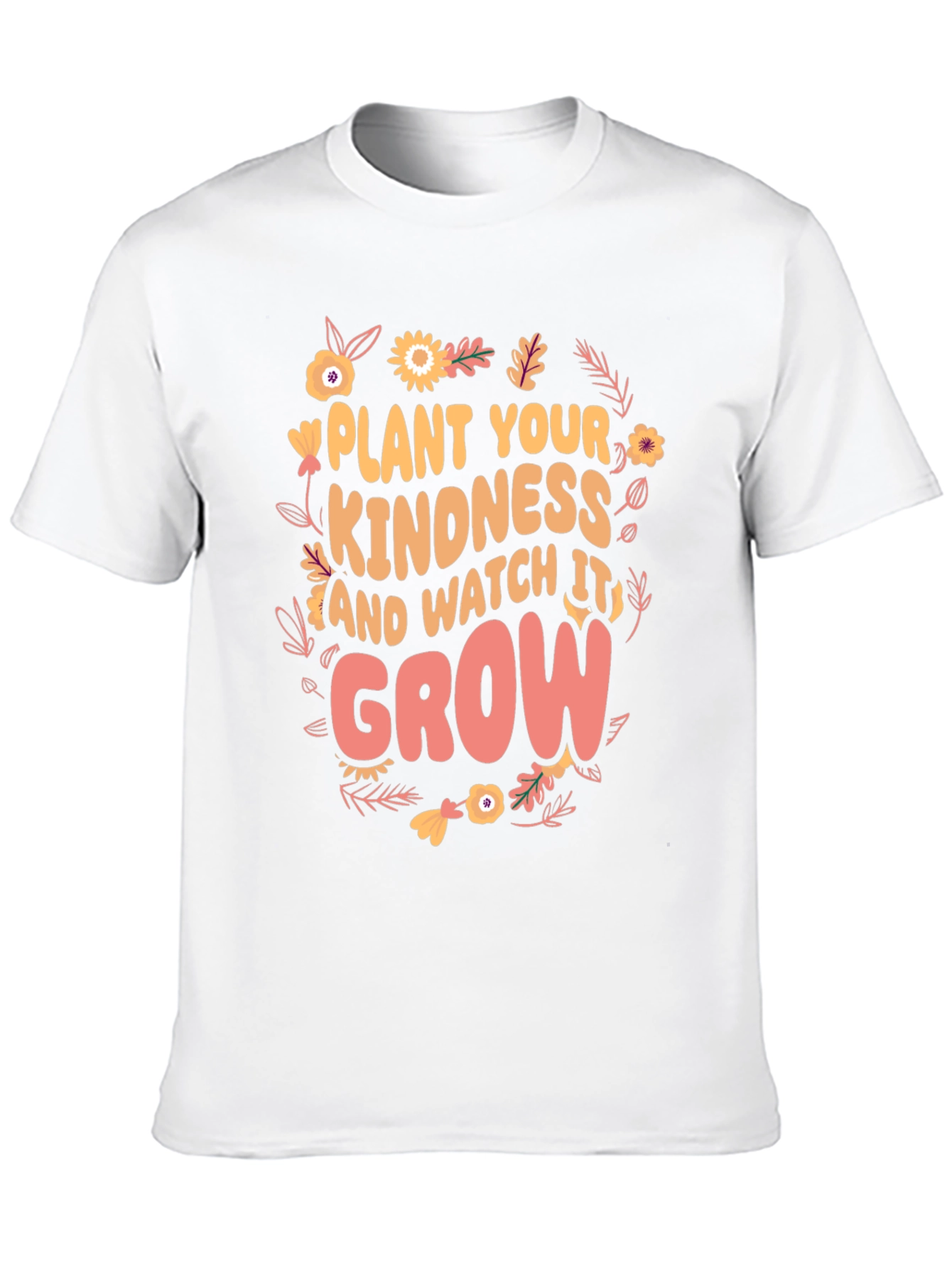 Black Kindness Grow T-Shirt - Floral Design view 10
