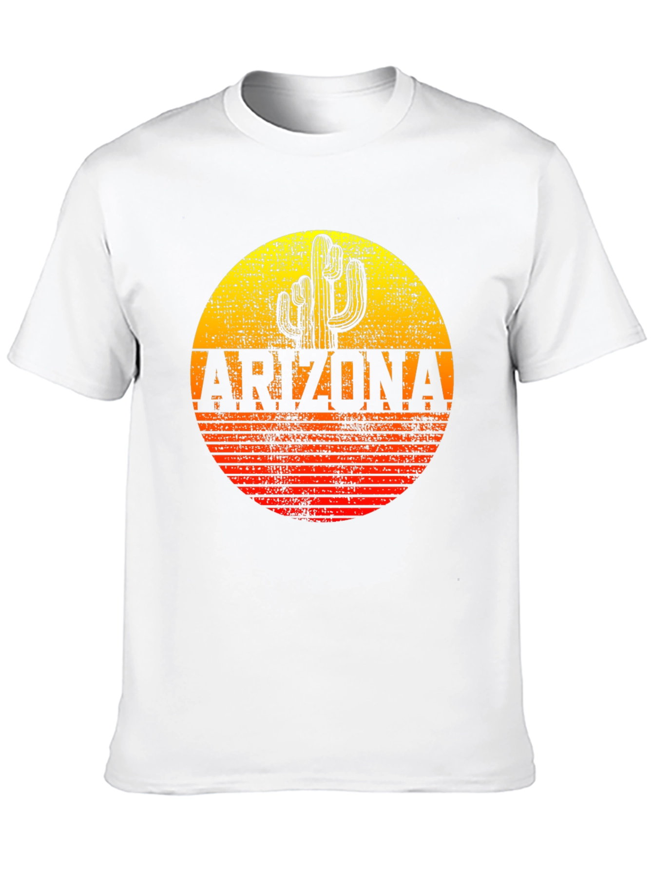 Black Arizona Cactus Graphic T-Shirt - Retro Sunset Design view 10