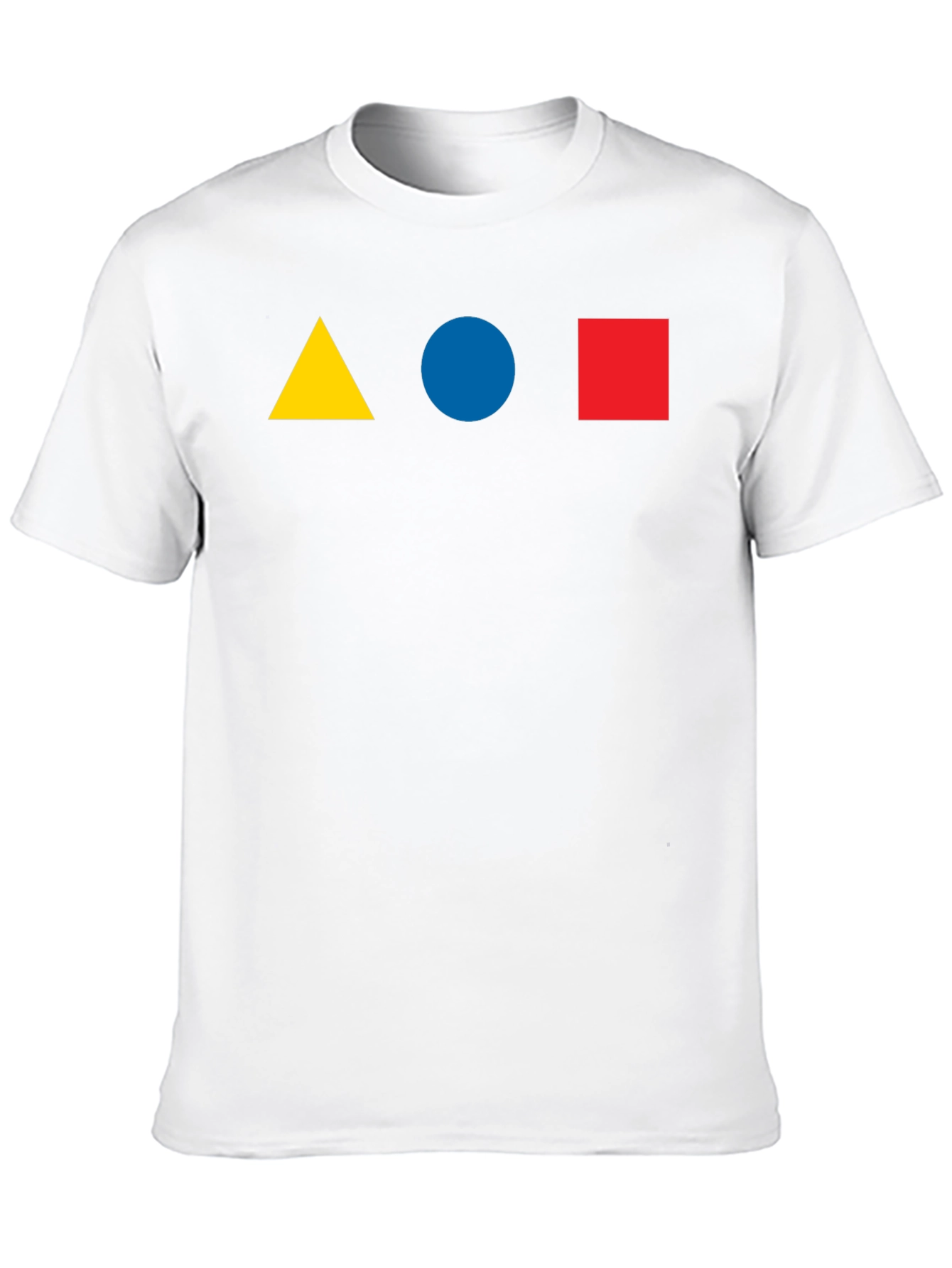 Black Geometric Shapes T-Shirt - Triangle, Circle, Square Design view 10