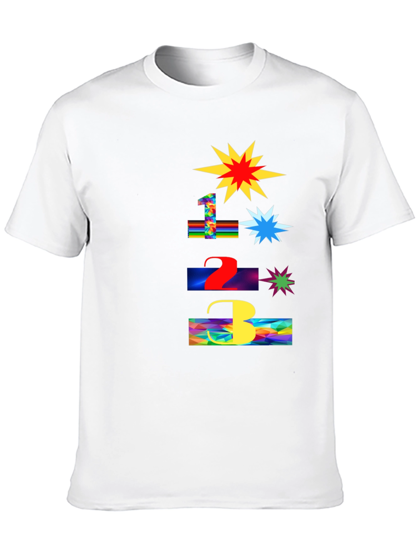 Black Fun Number Blast T-Shirt - Colorful Graphic Tee view 10