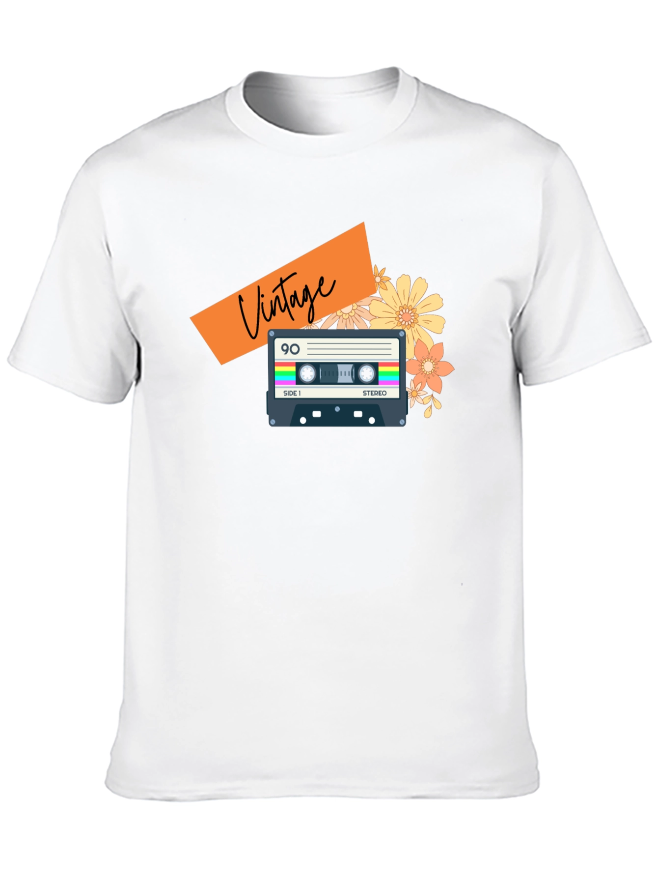 Black Vintage Cassette Tape Graphic Tee - Retro 90s Style view 10