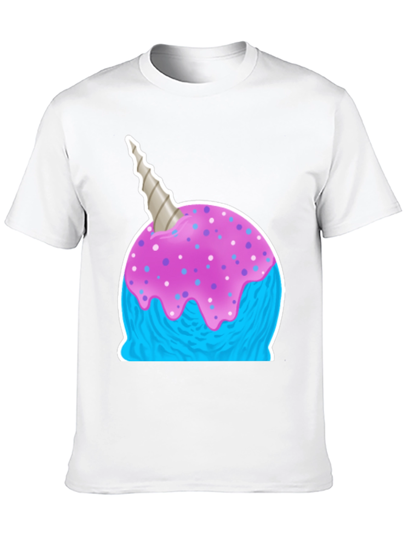 Black Narwhal Ice Cream Graphic Tee - Fun Novelty Shirt view 10