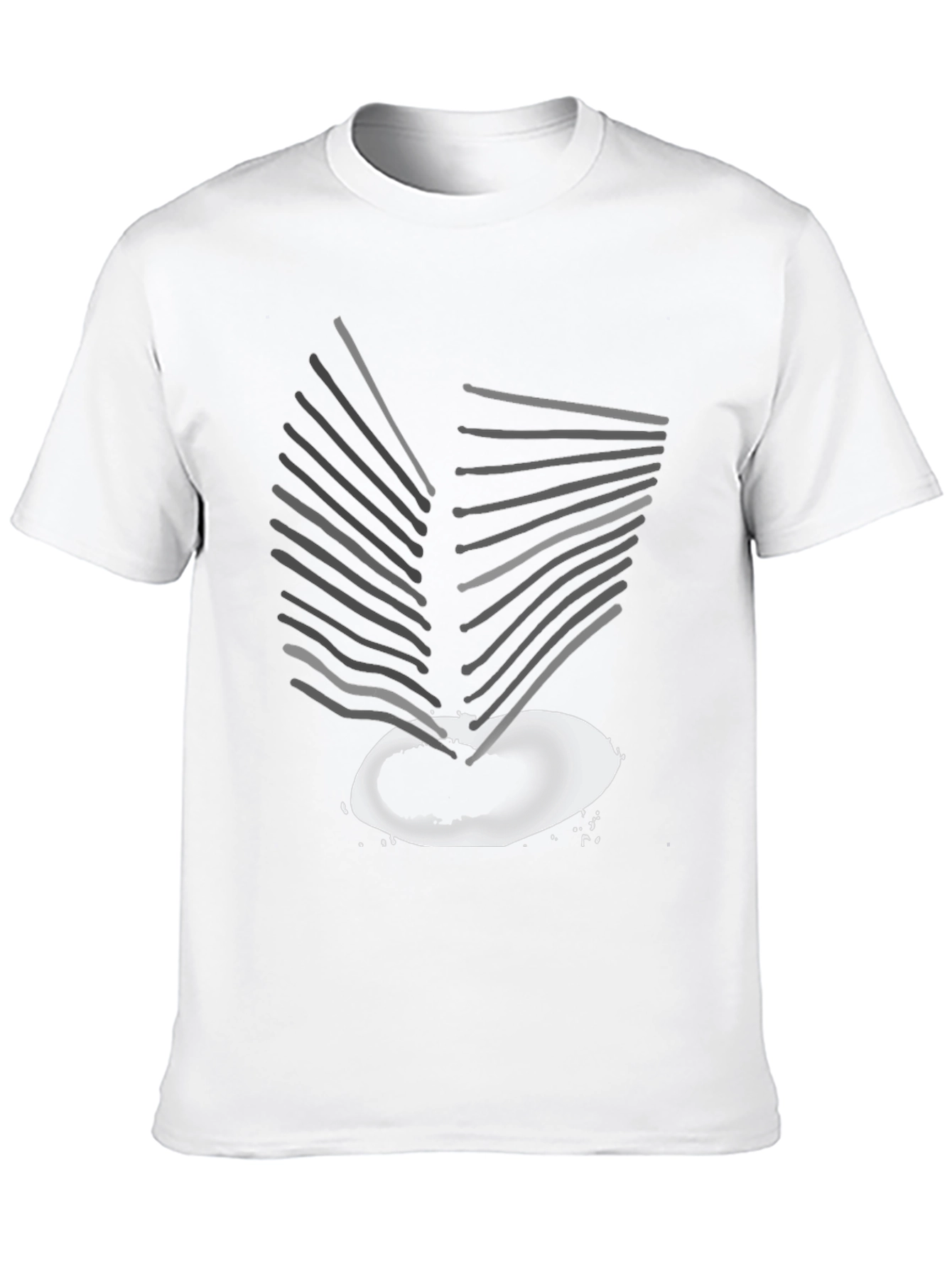 Black Abstract Graphic Print Tee - Modern Art Shirt view 10