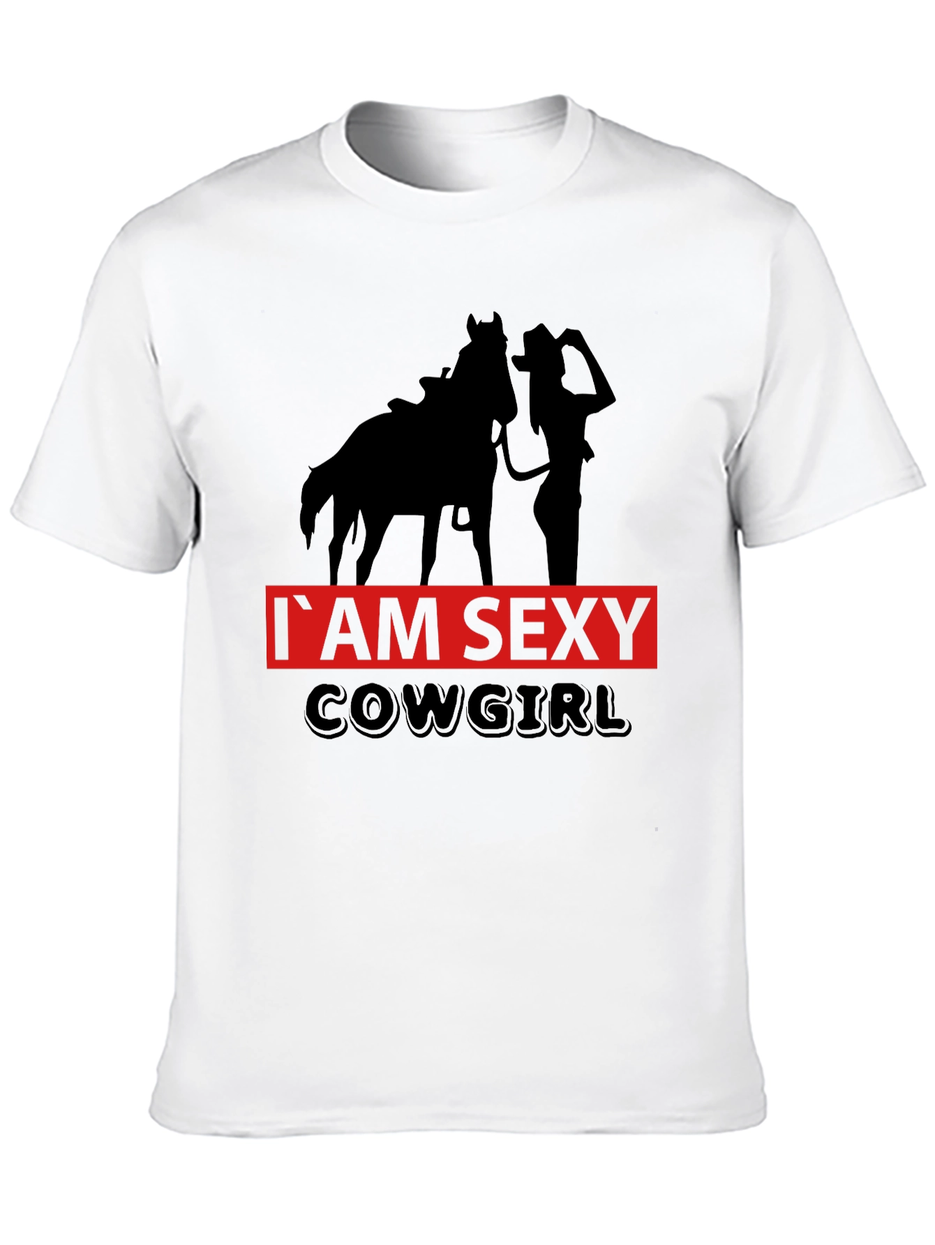 Black I'm Sexy Cowgirl Graphic Tee - Black Unisex T-Shirt view 10