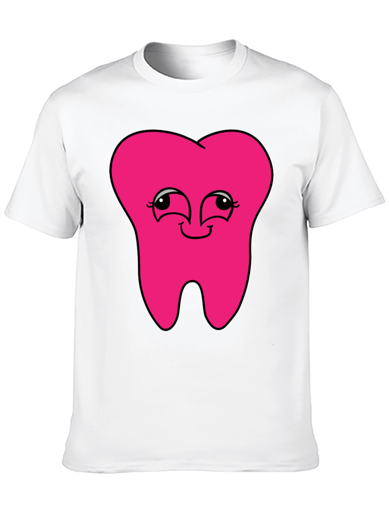 Black Funny Pink Tooth Graphic T-Shirt view 10