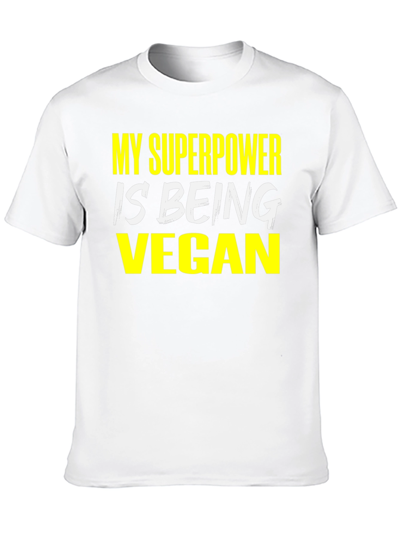 Black Vegan Superpower T-Shirt - Black Graphic Tee view 10