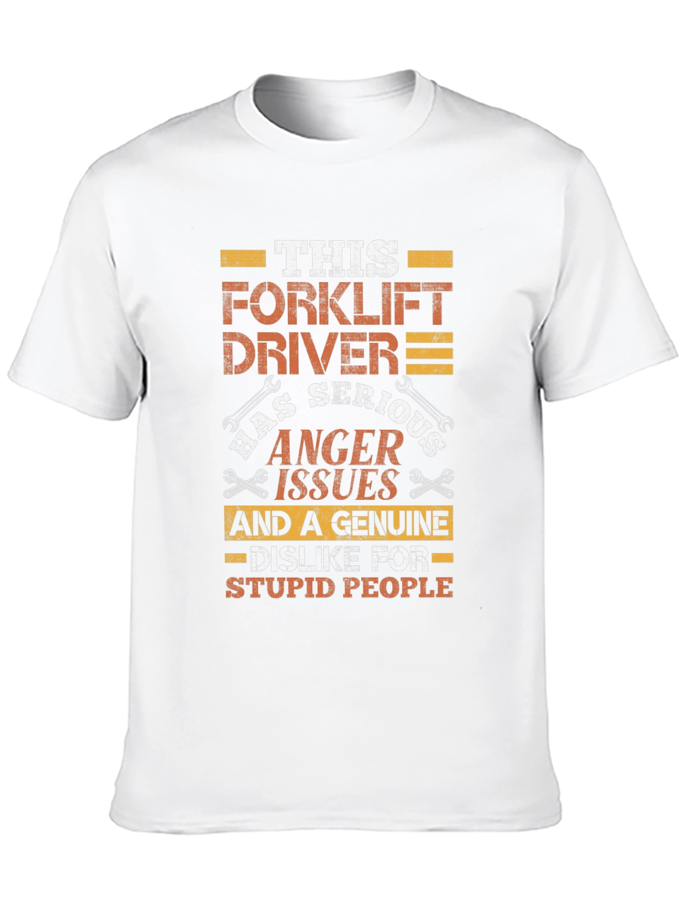 Black Forklift Driver Anger Issues Funny T-Shirt view 10