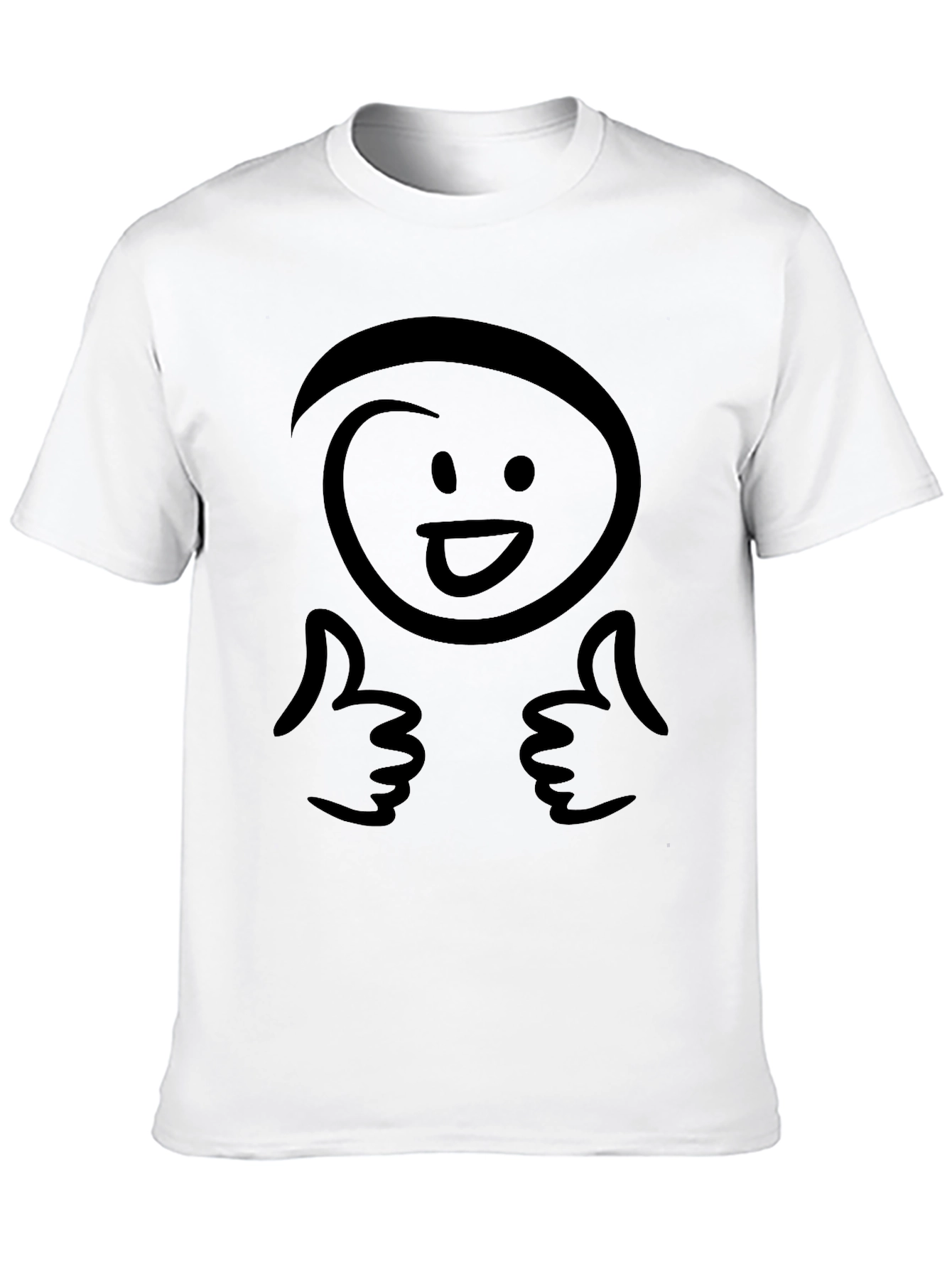 Black Funny Smiley Face Thumbs Up Black T-Shirt view 10