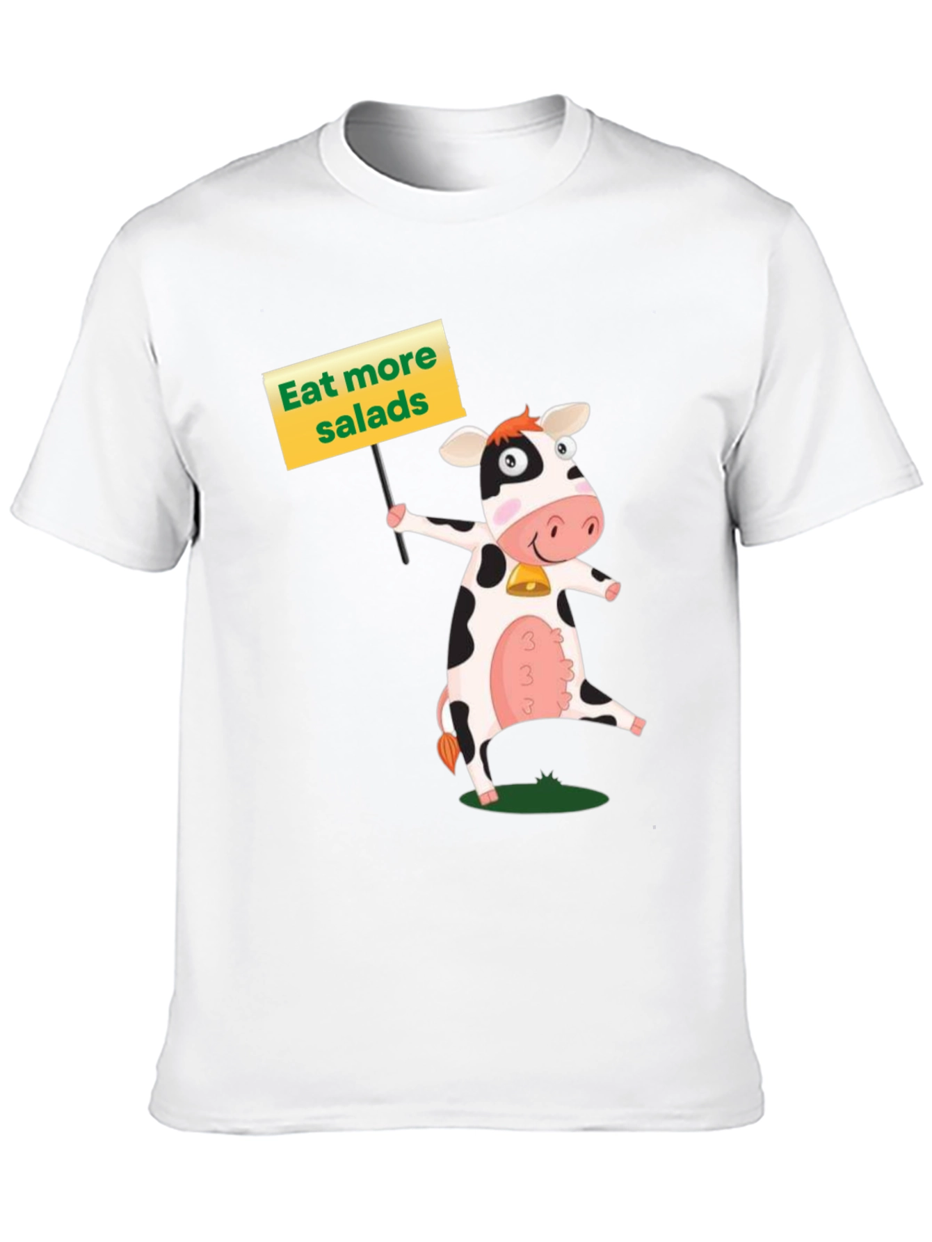 Black Eat More Salads Cow Graphic T-Shirt view 10