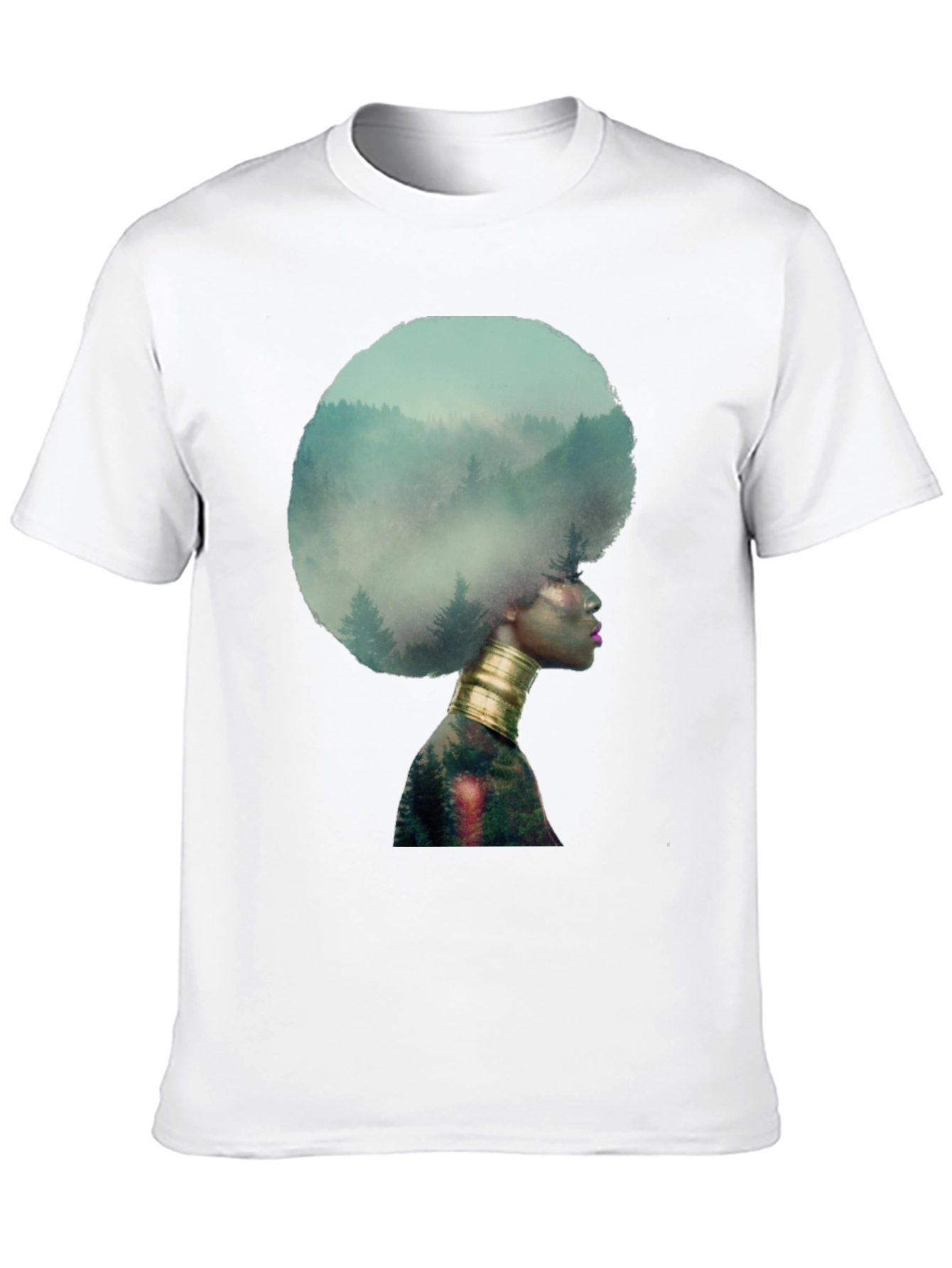 Black Nature Afro Graphic Tee - Black view 10