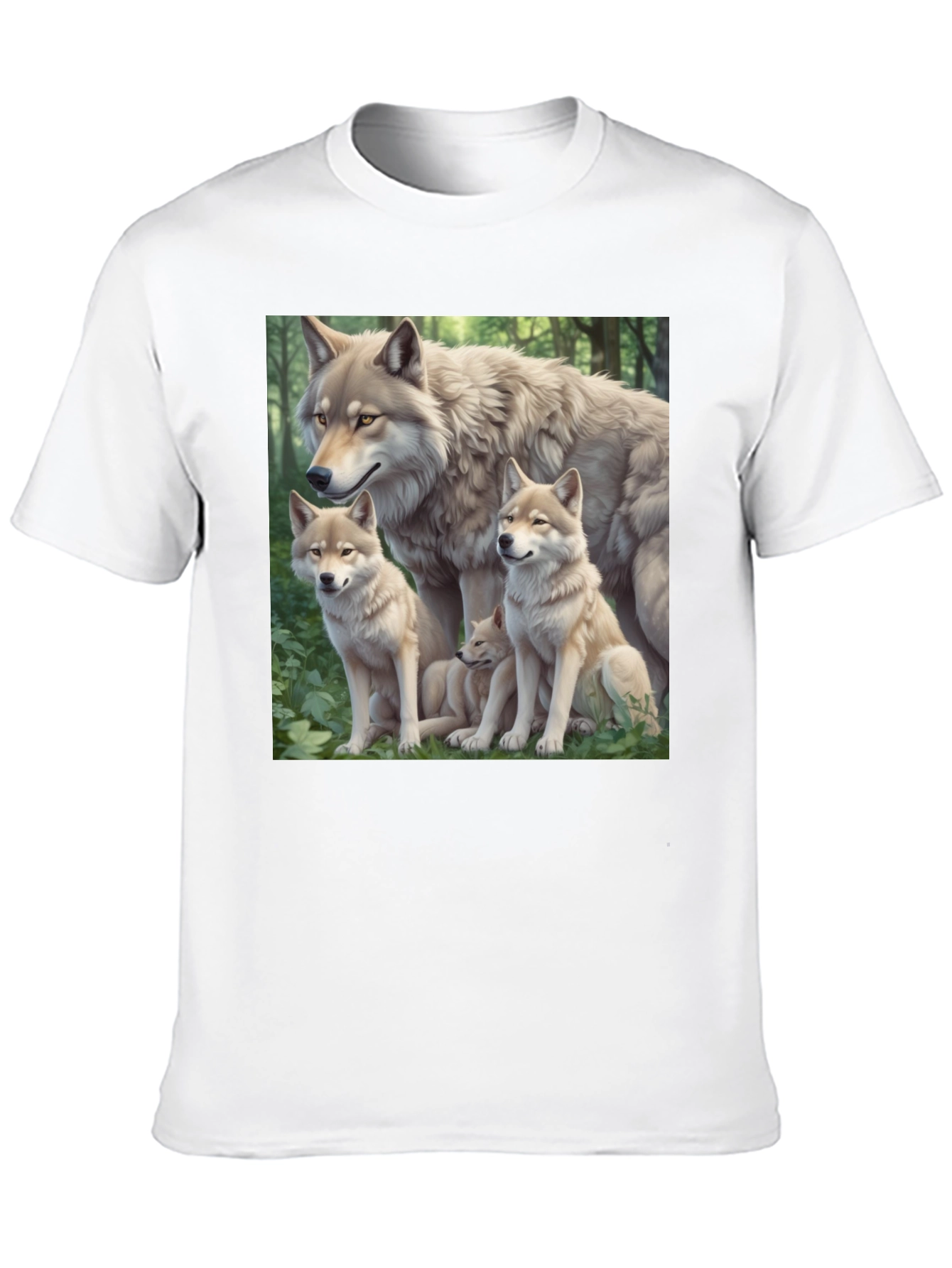 Black Wolf Pack Graphic Tee - Black Cotton T-Shirt view 10