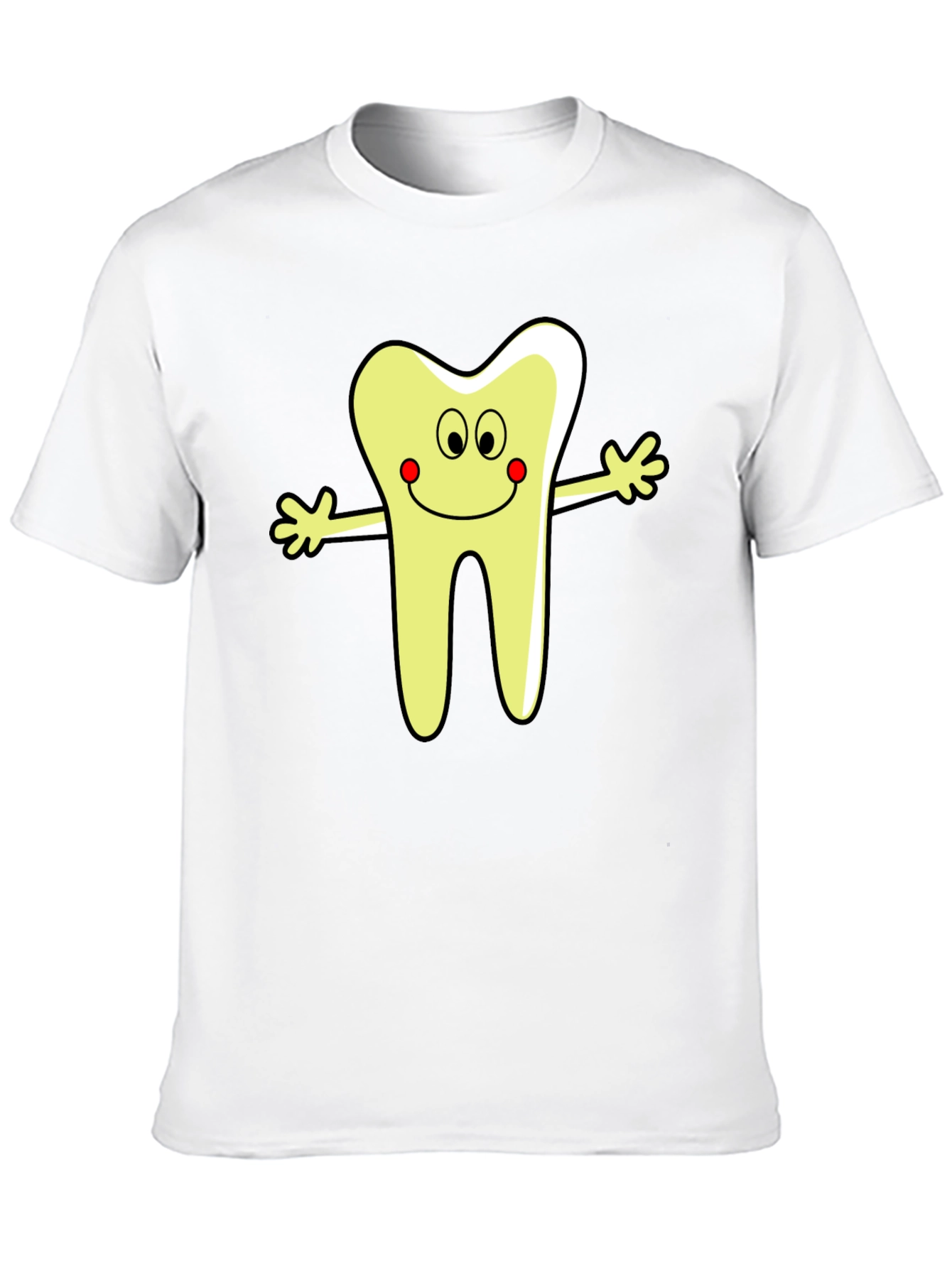 Black Cartoon Tooth Graphic T-Shirt - Black Cotton Tee view 10