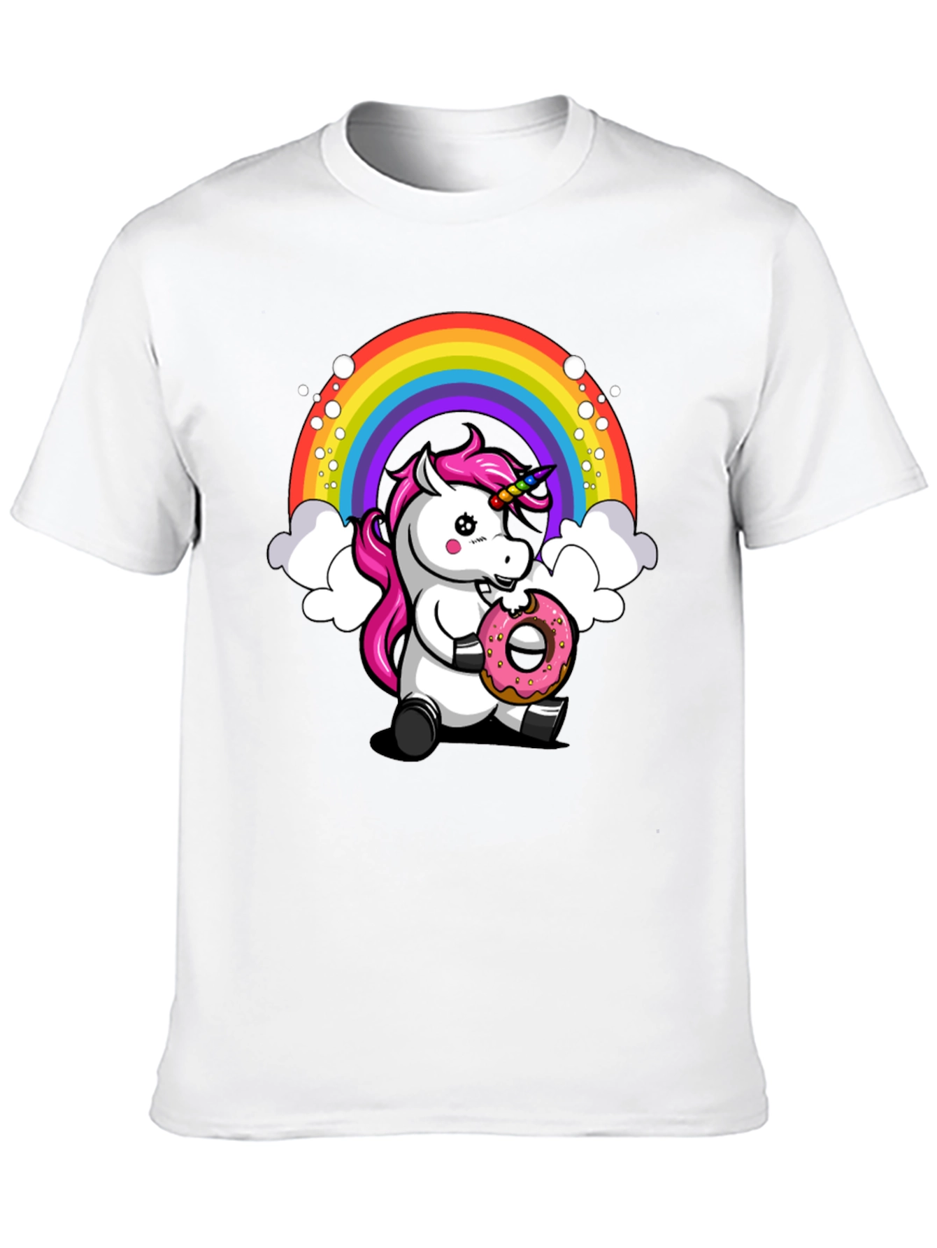 Black Unicorn Donut T-Shirt - Rainbow Graphic Tee view 10
