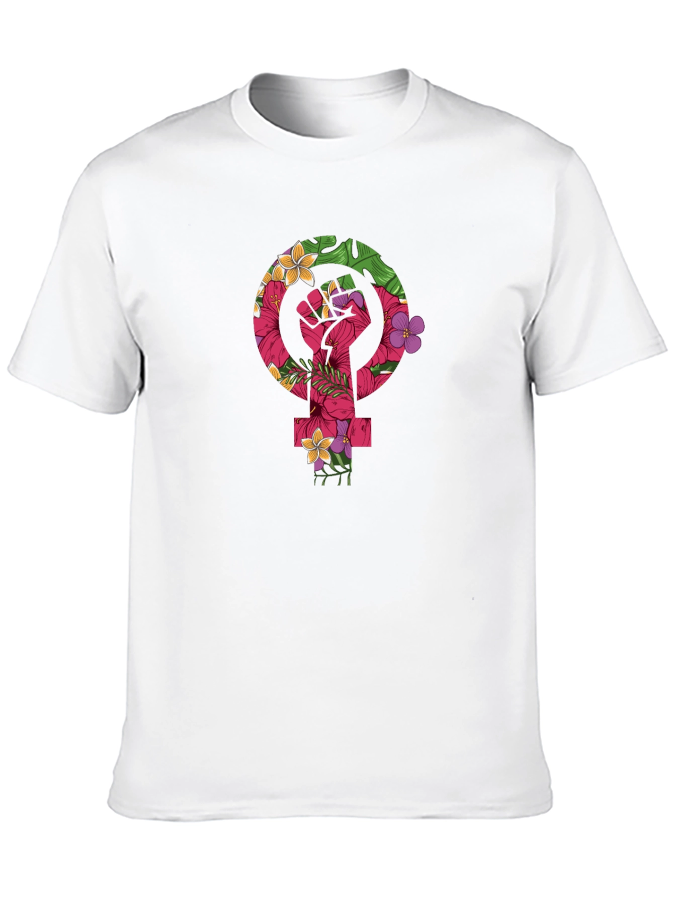 Black Feminist Floral Fist T-Shirt view 10