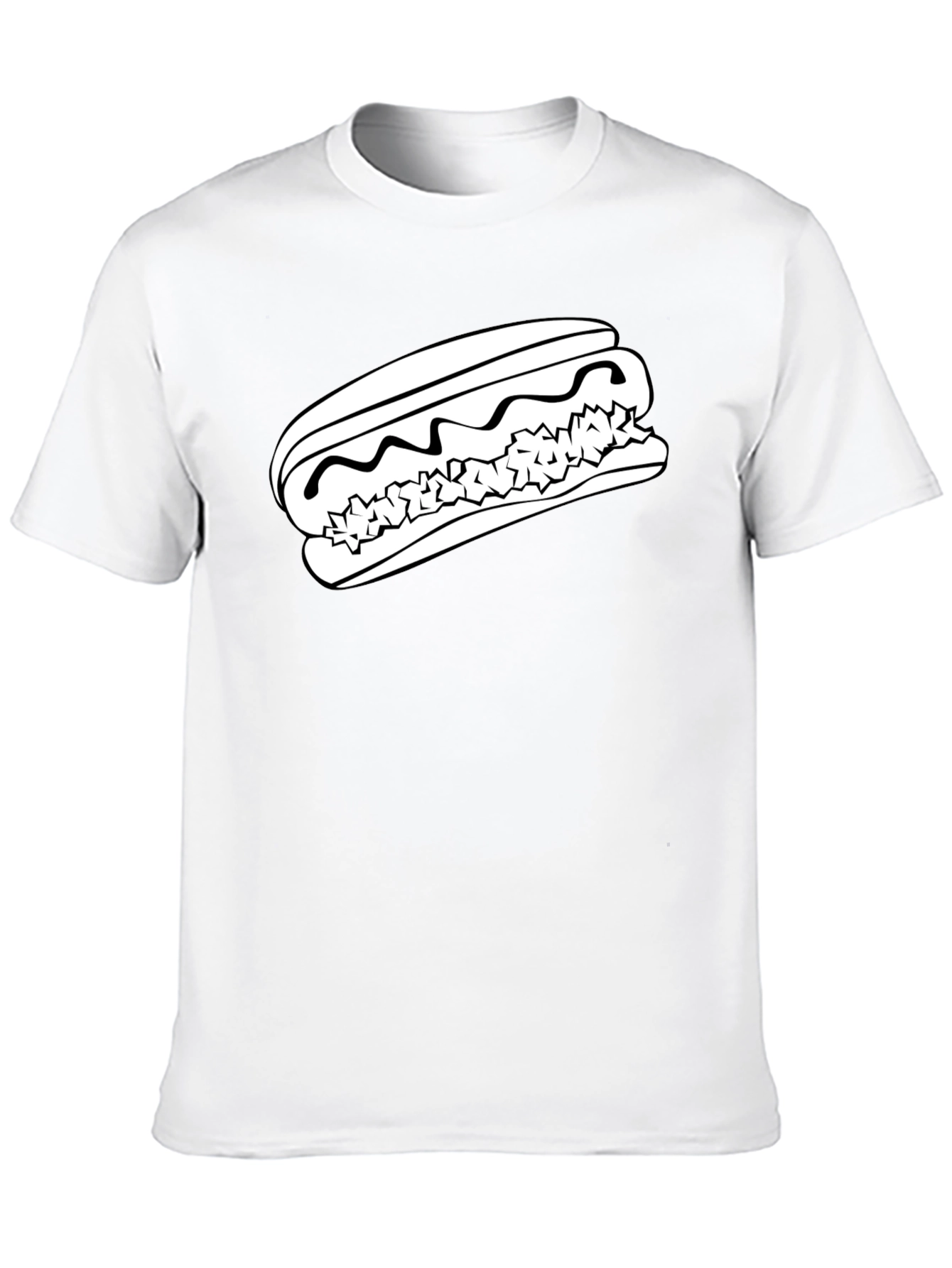 Black Hot Dog Graphic Tee - Unisex Black T-Shirt view 10