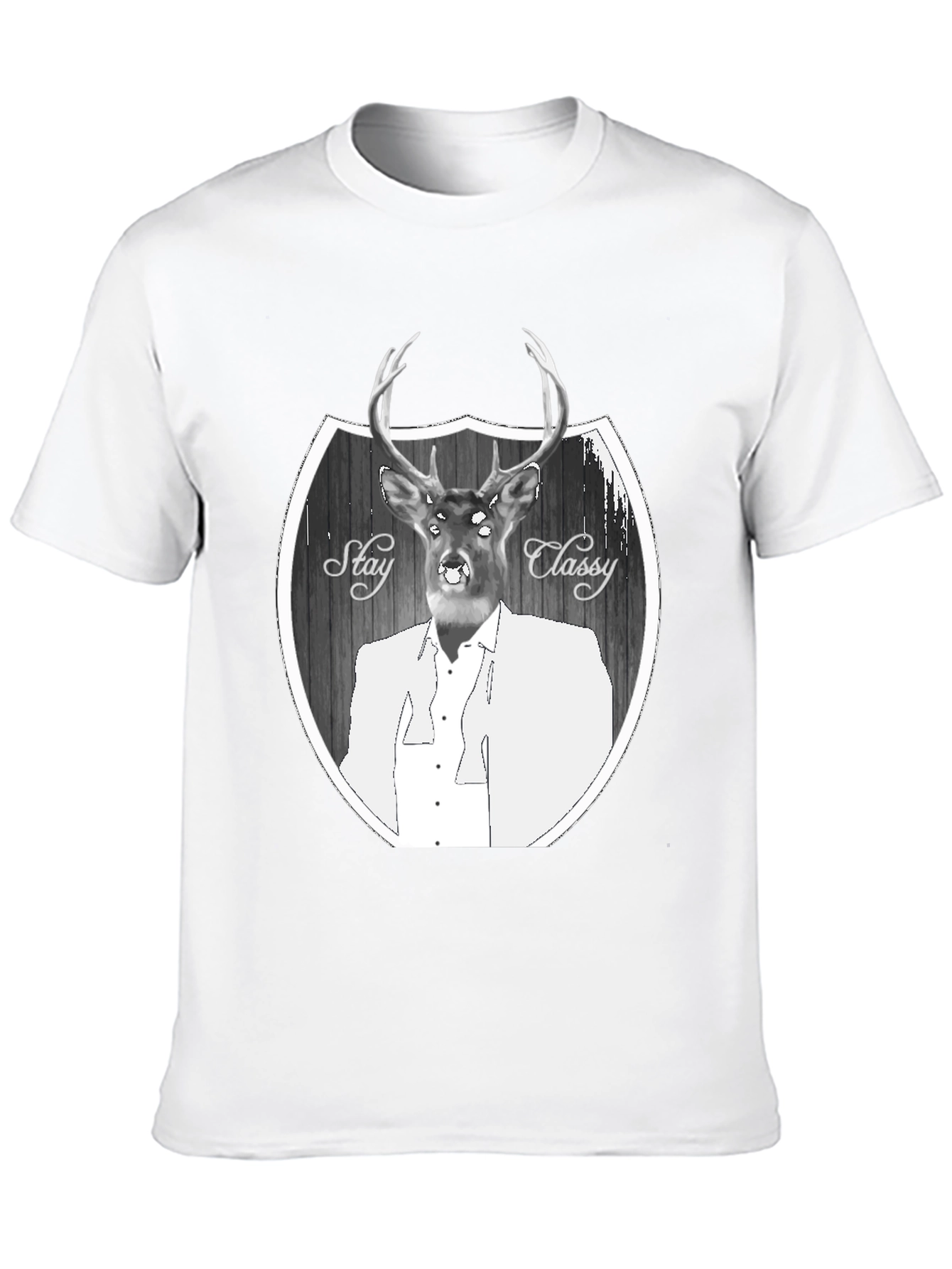 Black Stay Classy Deer Graphic T-Shirt - Men's Black Tee view 10