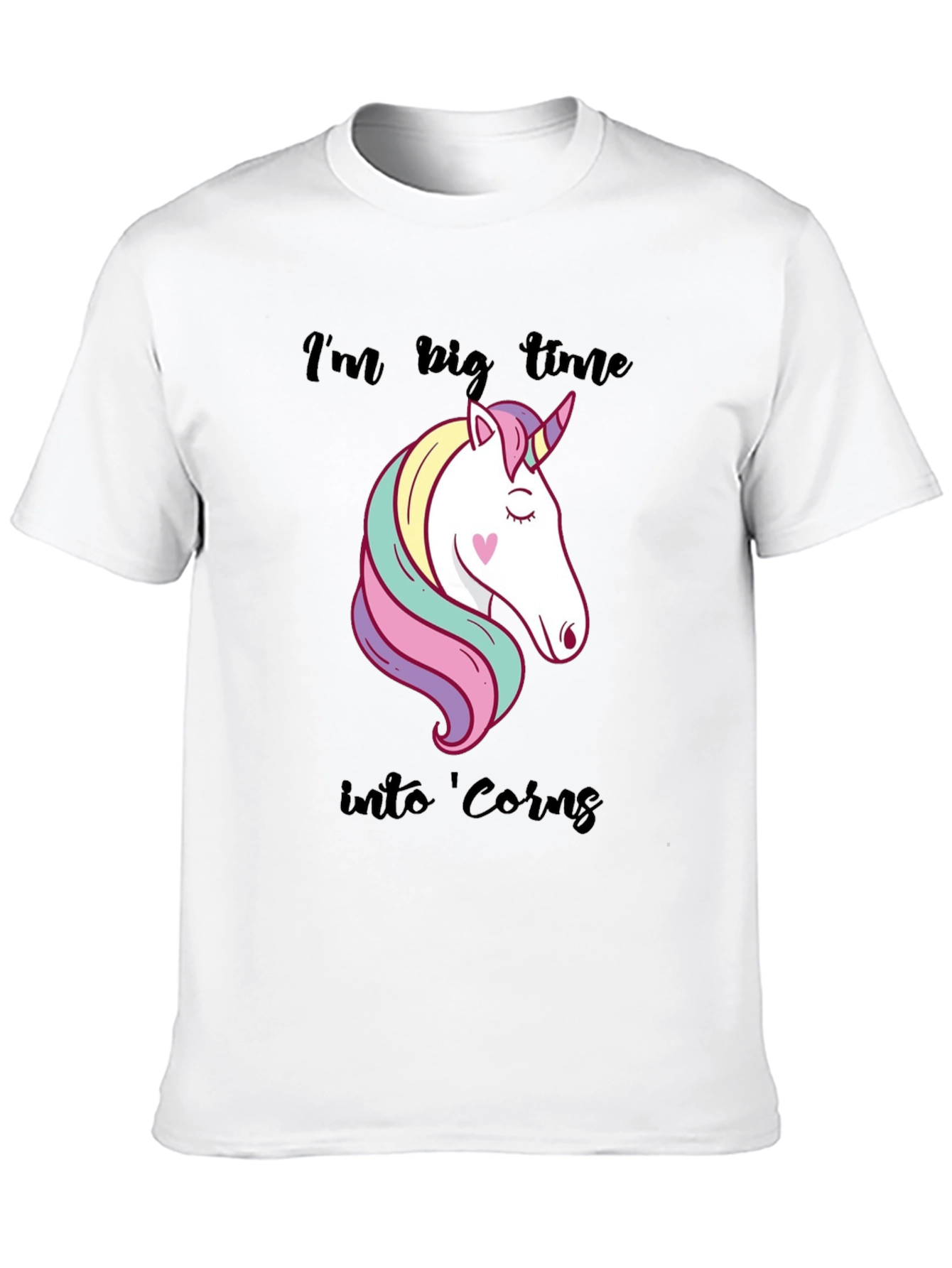 Black Unicorn Graphic T-Shirt: I'm Big Time Into 'Corns Tee view 10