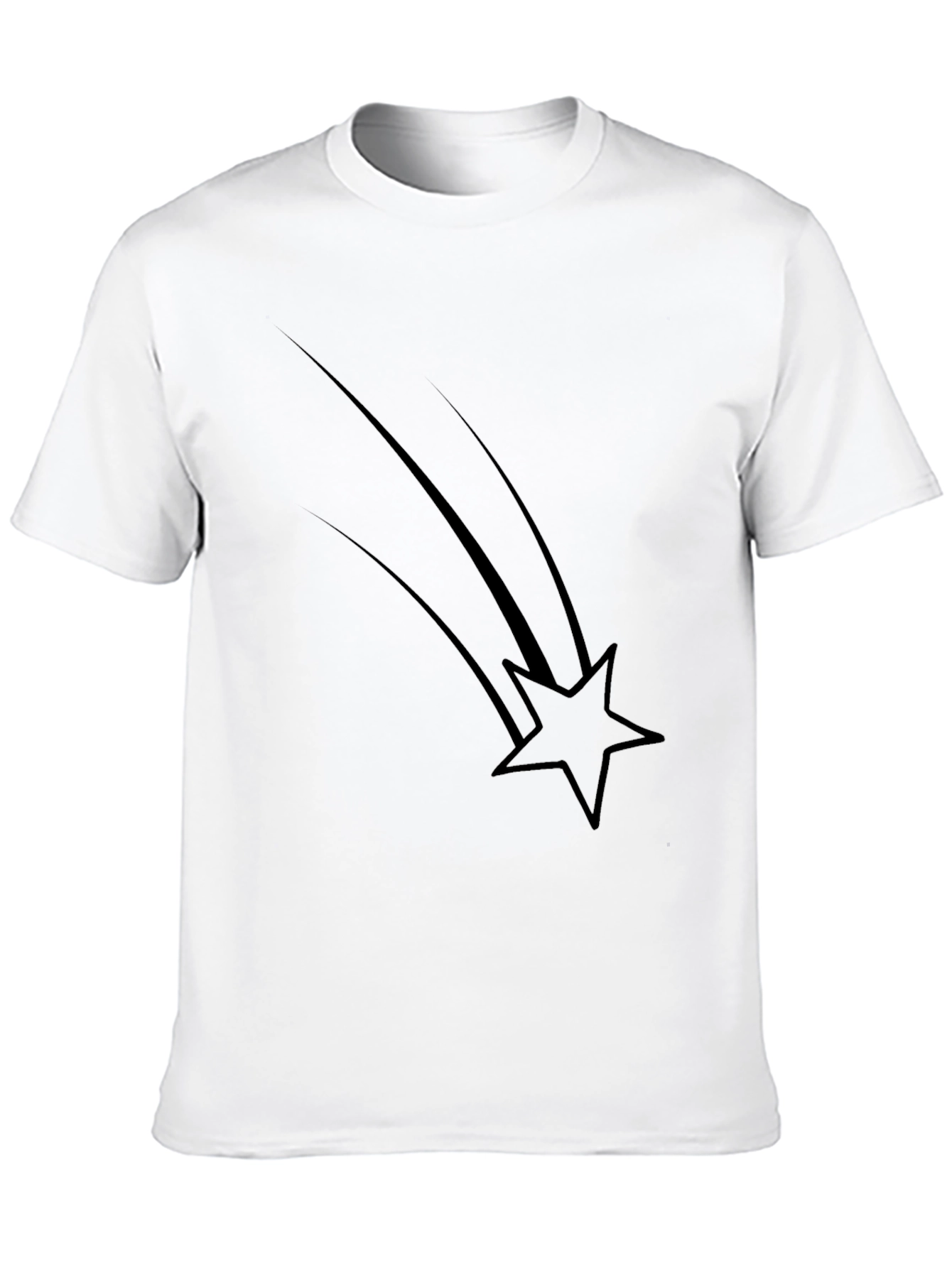 Black Men's Black Graphic Tee - Shooting Star Design view 10