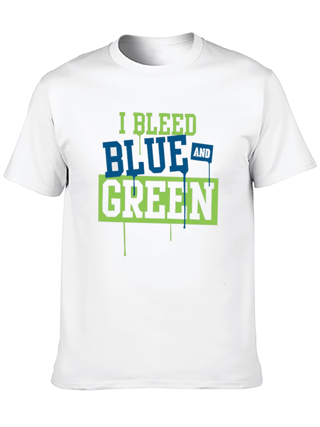 Black I Bleed Blue and Green Graphic Tee view 10