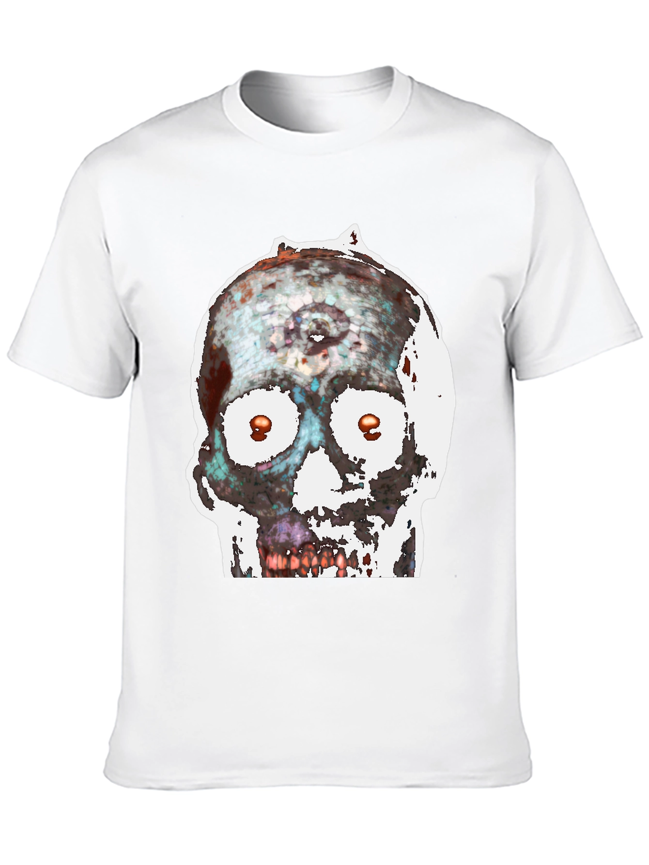 Black Edgy Skull Graphic Tee view 10