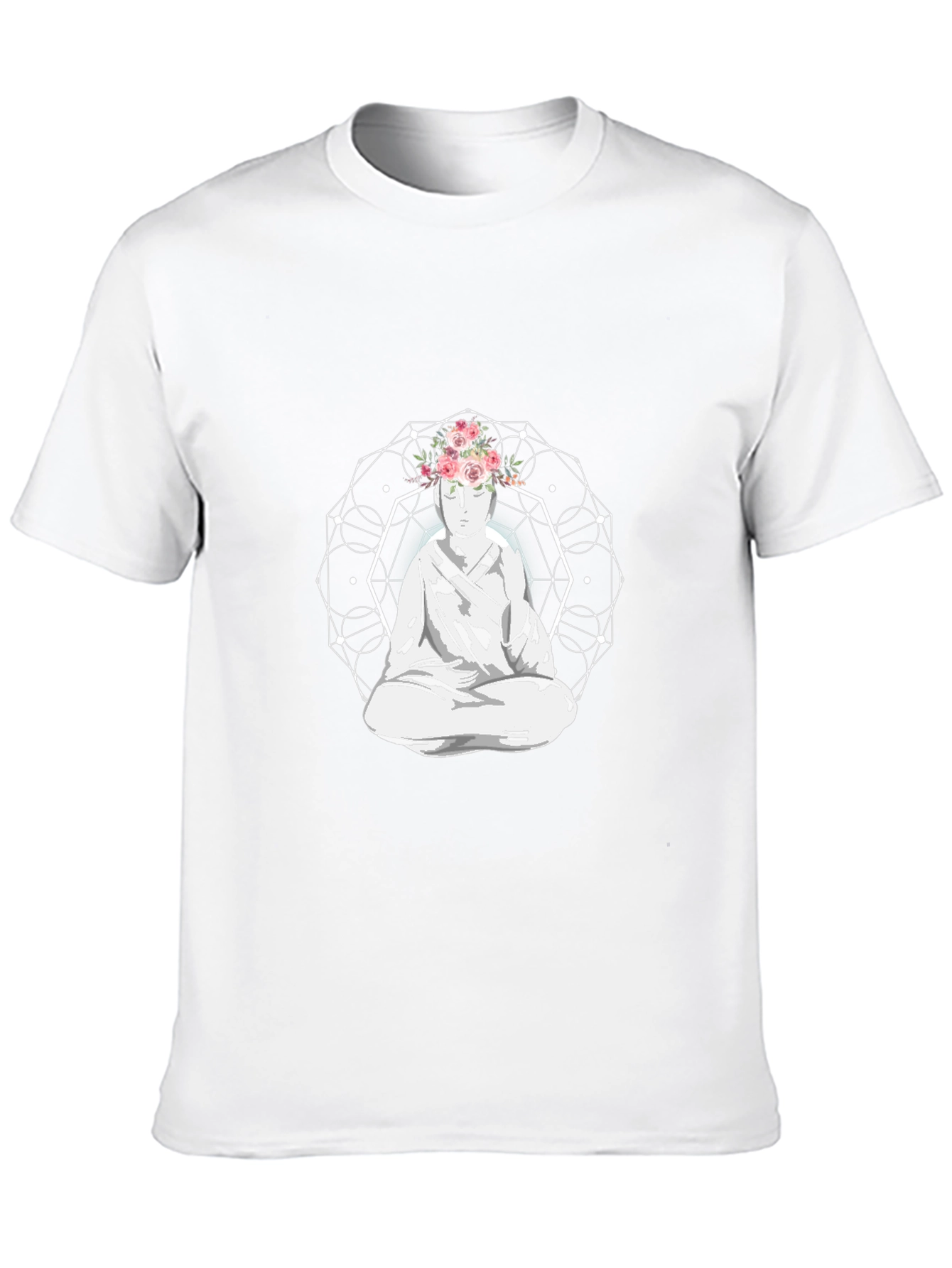 Black Meditative Floral Crown Graphic Tee view 10
