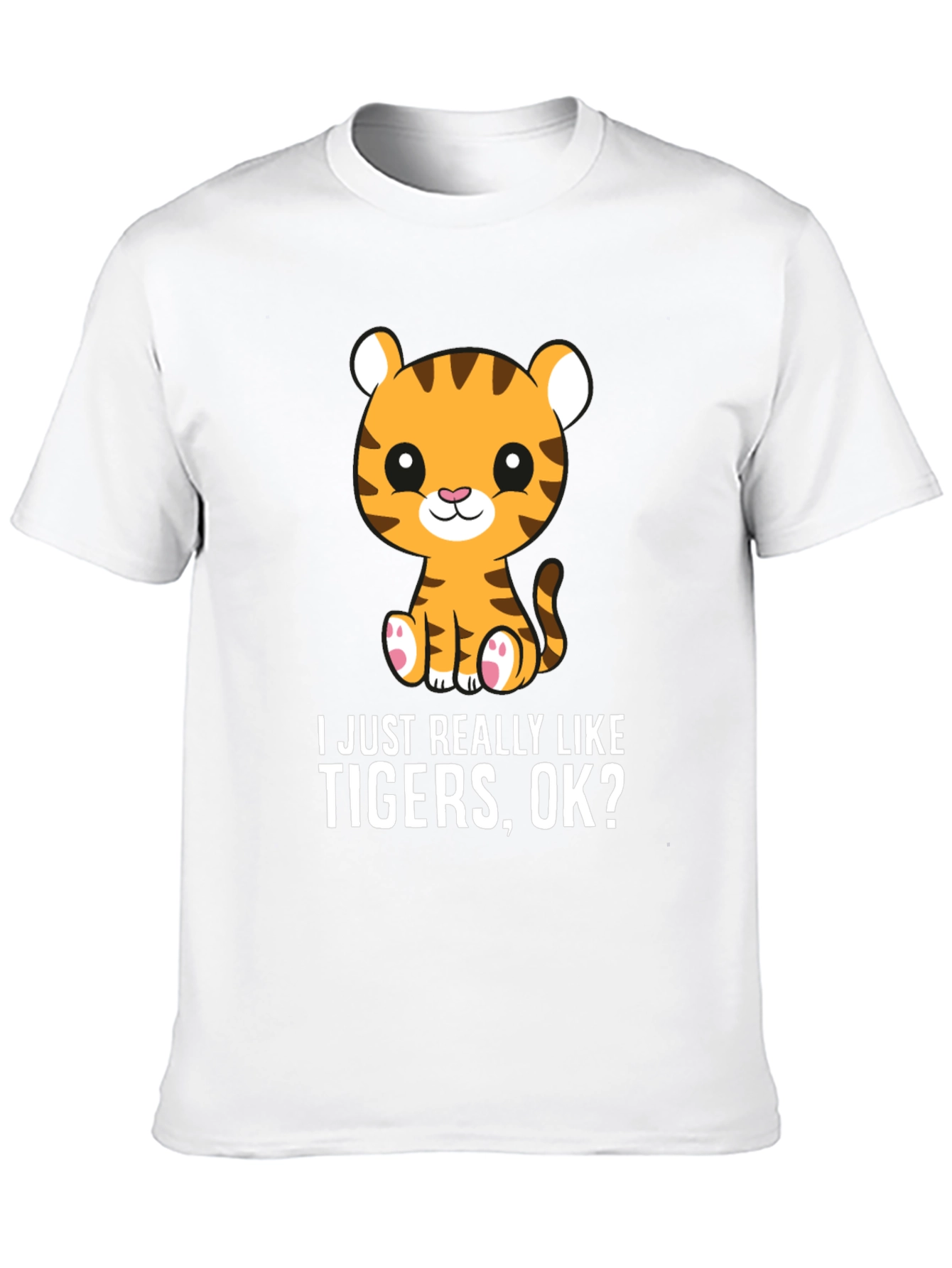 Black Cute Tiger Lover T-Shirt - I Just Really Like Tigers, OK? view 10