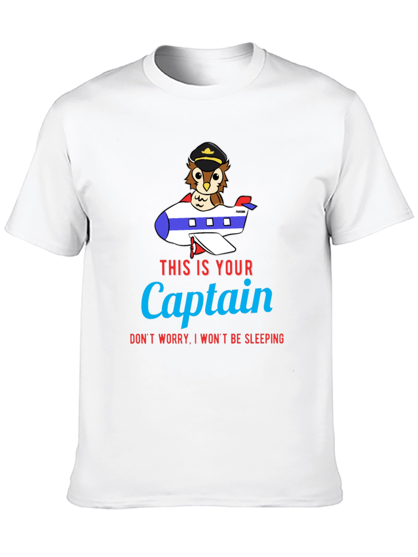 Black Owl Captain Airplane T-Shirt - Funny Pilot Tee view 10