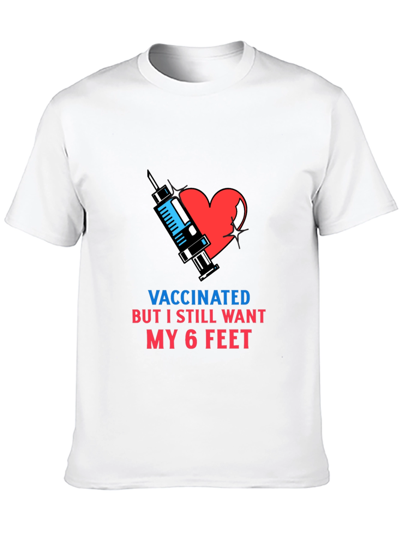 Black Vaccinated 6 Feet T-Shirt view 10