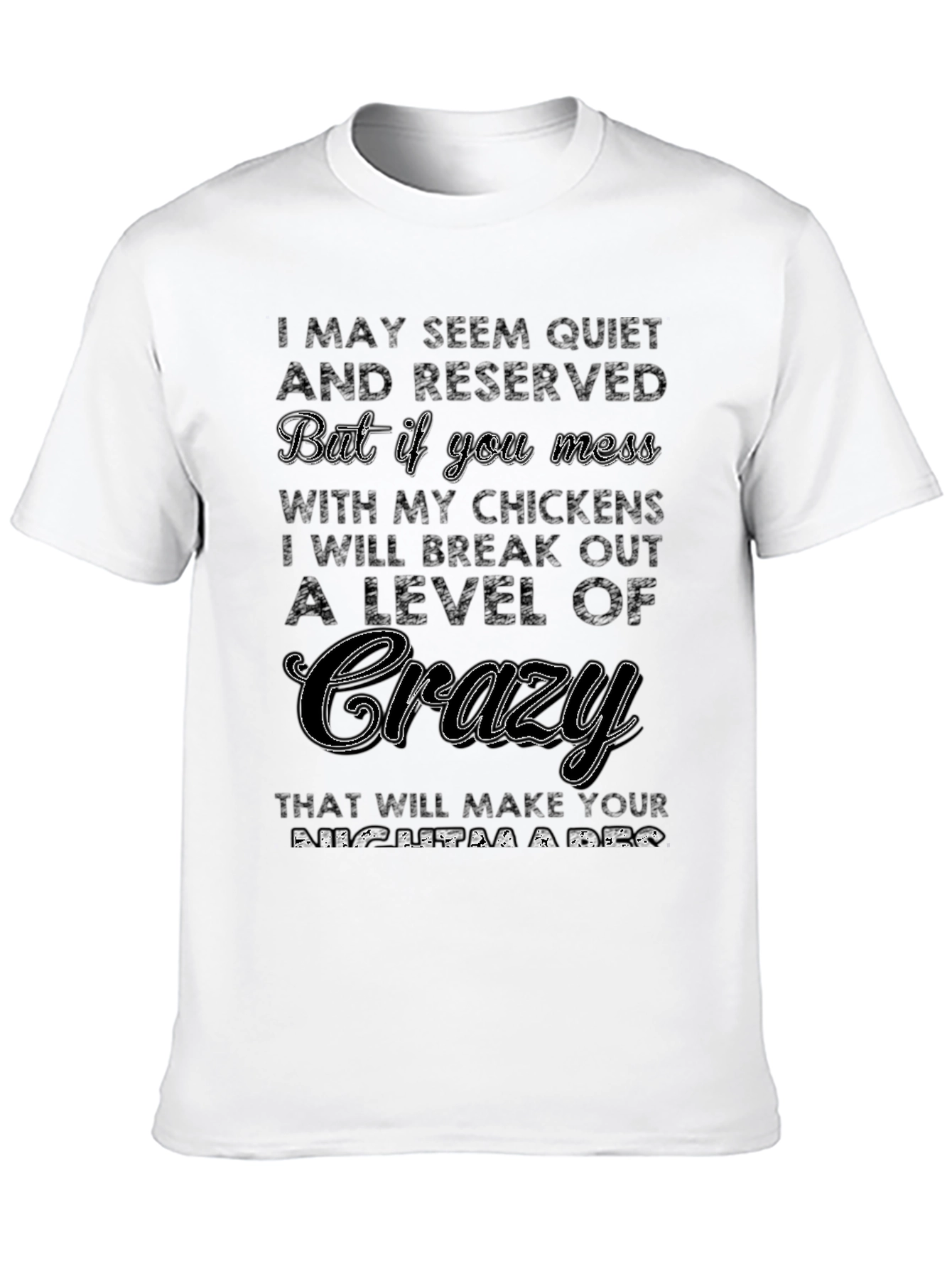 Black Quiet & Reserved Crazy Chicken Lover T-Shirt view 10