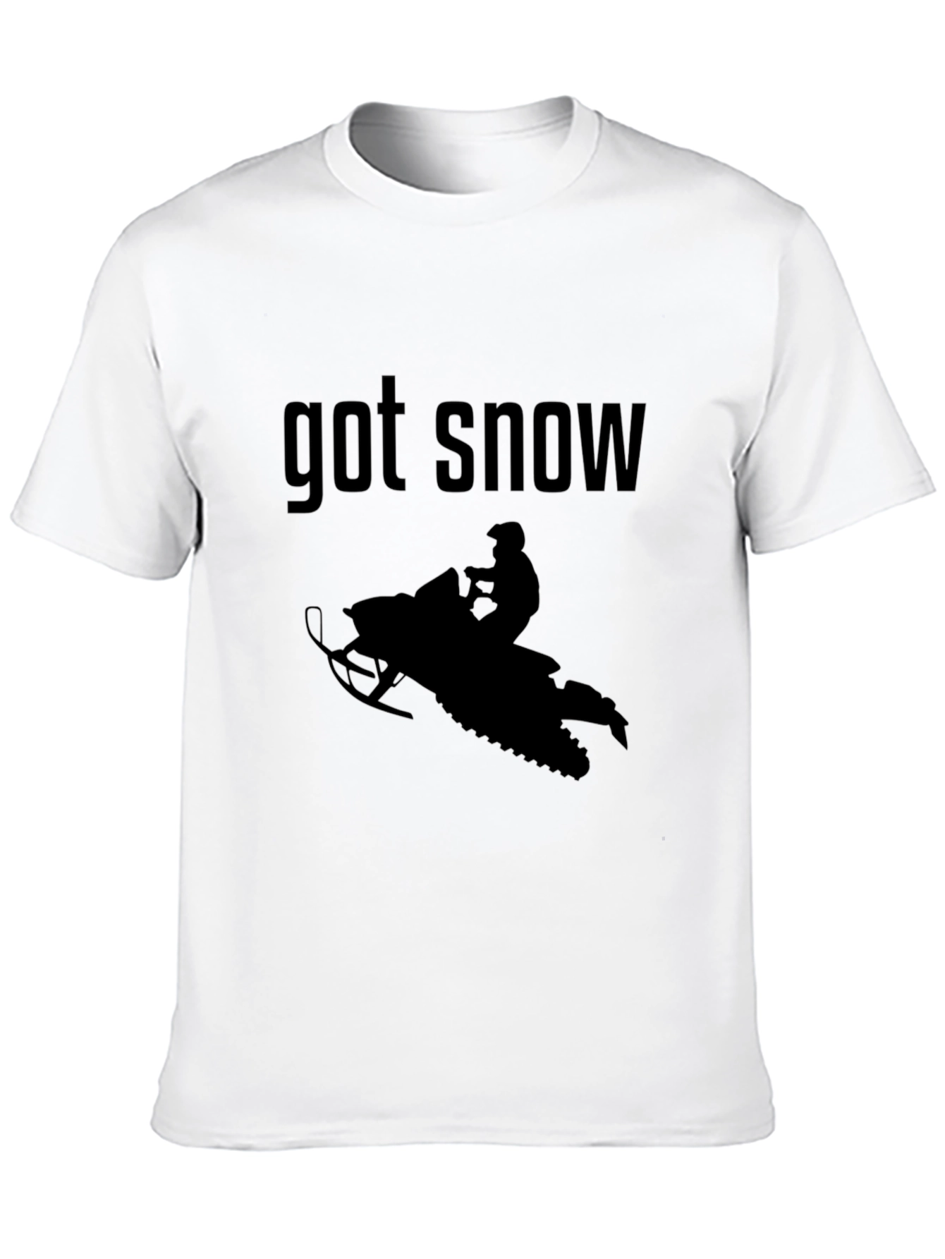 Black Got Snow? Graphic Tee - Snowmobile Design view 10