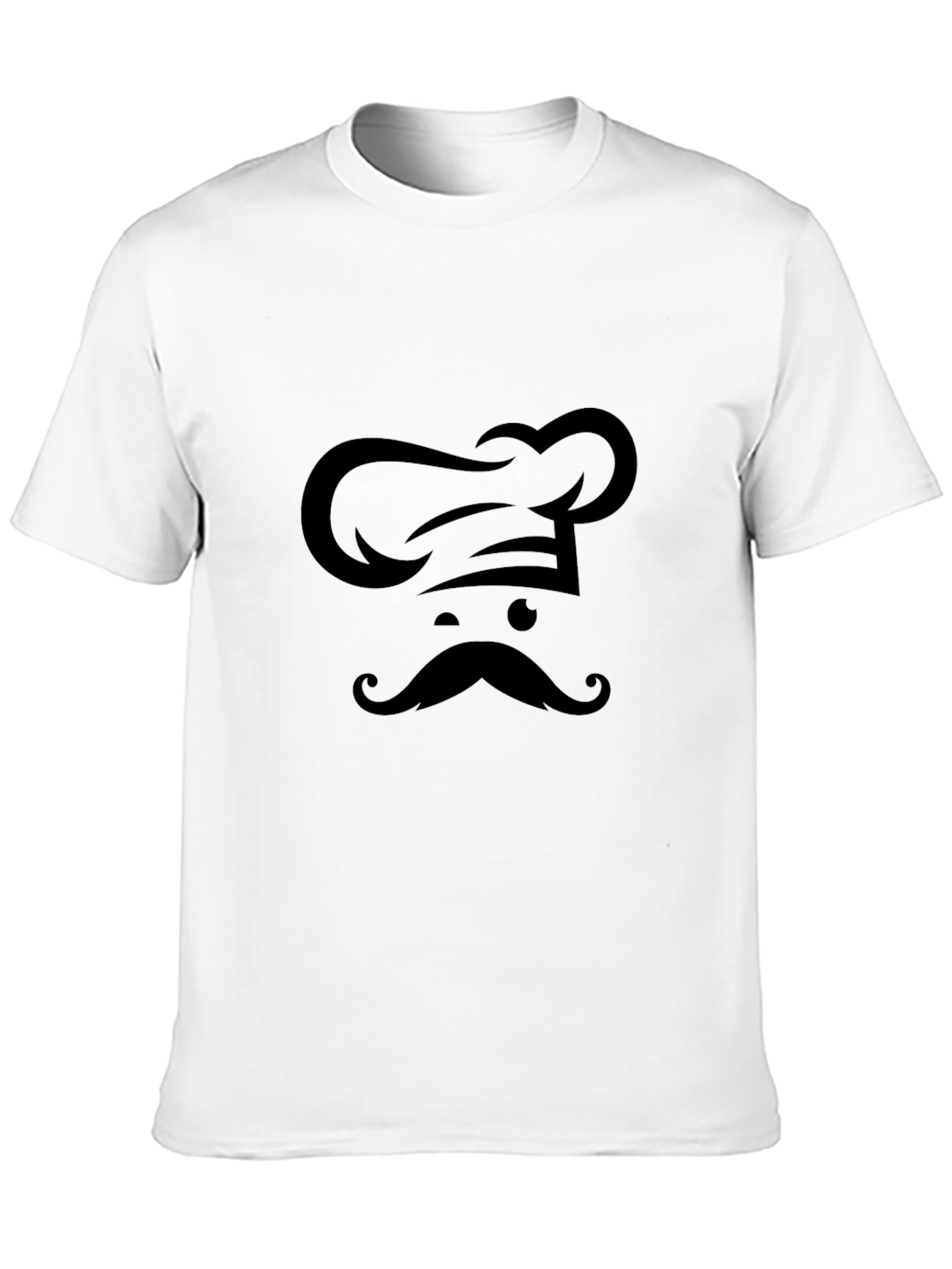 Black Chef Hat & Moustache Graphic T-Shirt - Black view 10