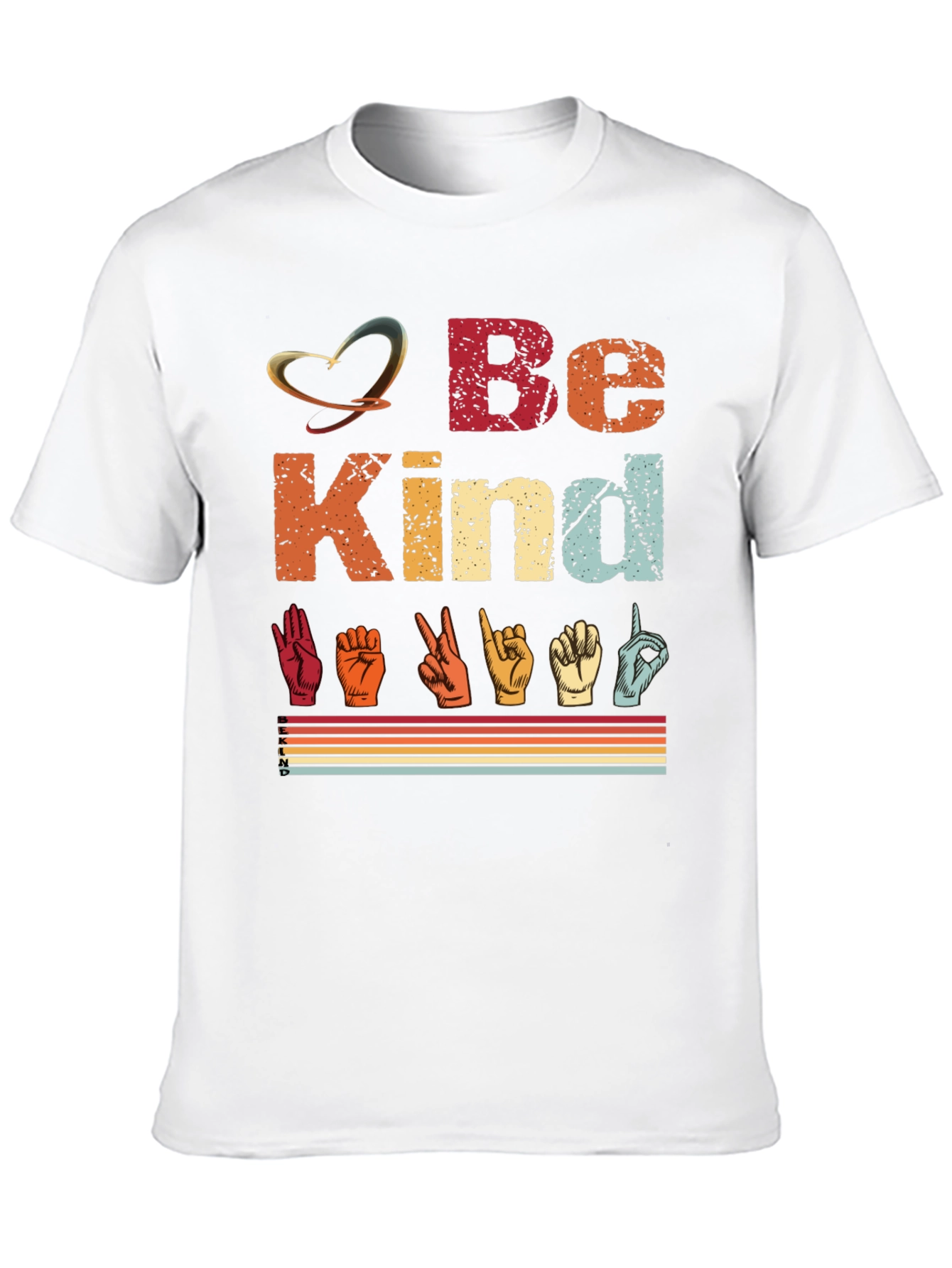 Black Be Kind Sign Language T-Shirt view 10