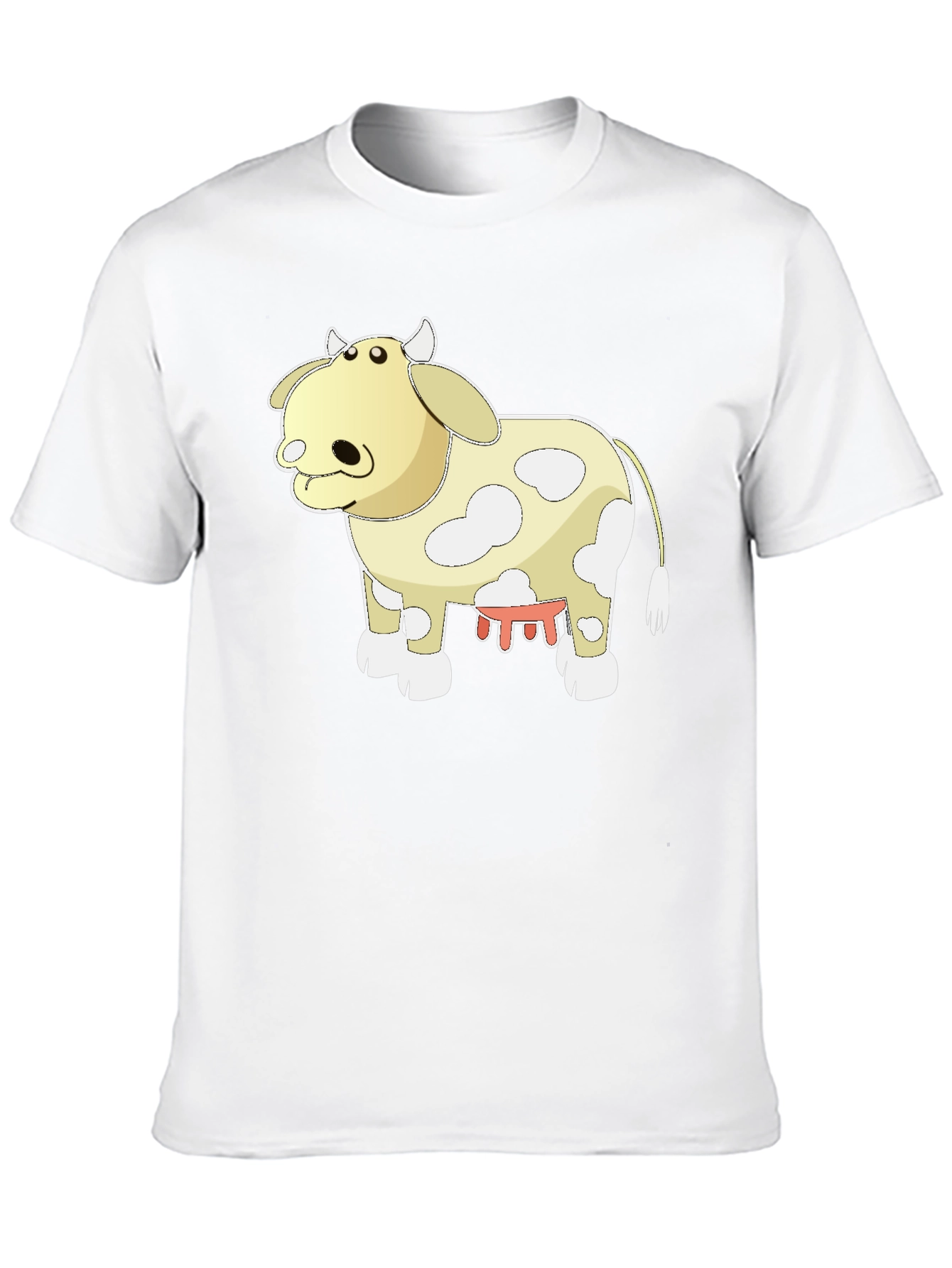 Black Cartoon Cow Graphic Tee - Black Cotton T-Shirt view 10