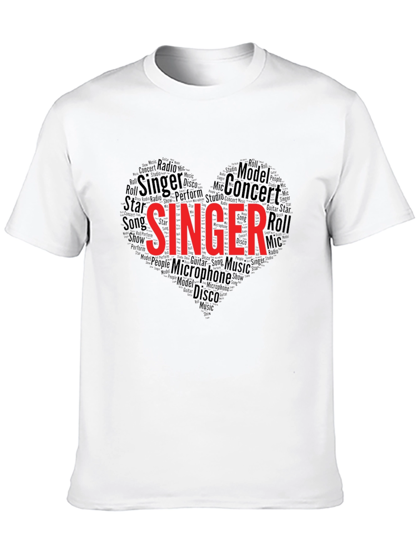 Black Singer Heart Word Art Graphic Tee view 10