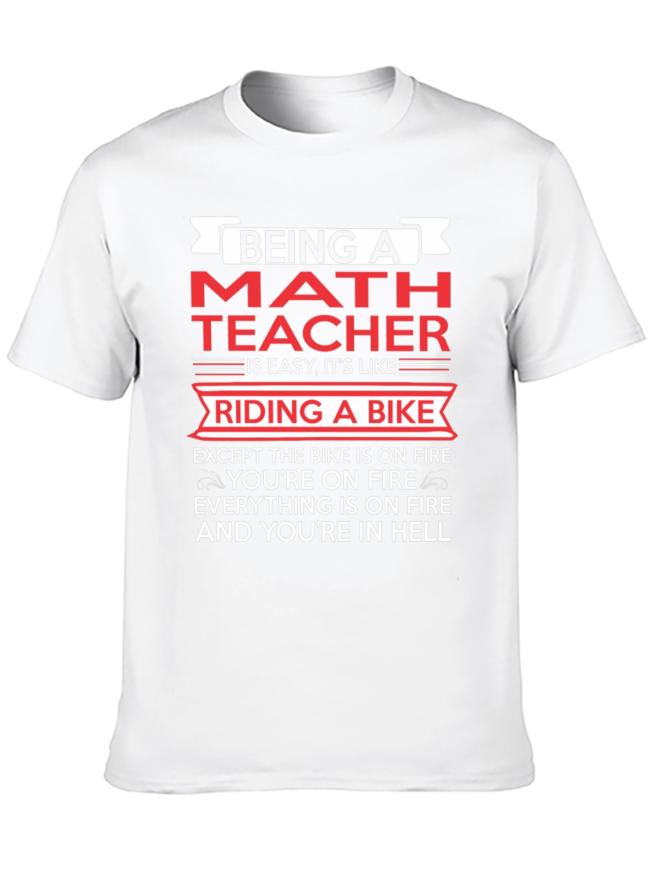 Black Funny Math Teacher Riding a Bike T-Shirt view 10