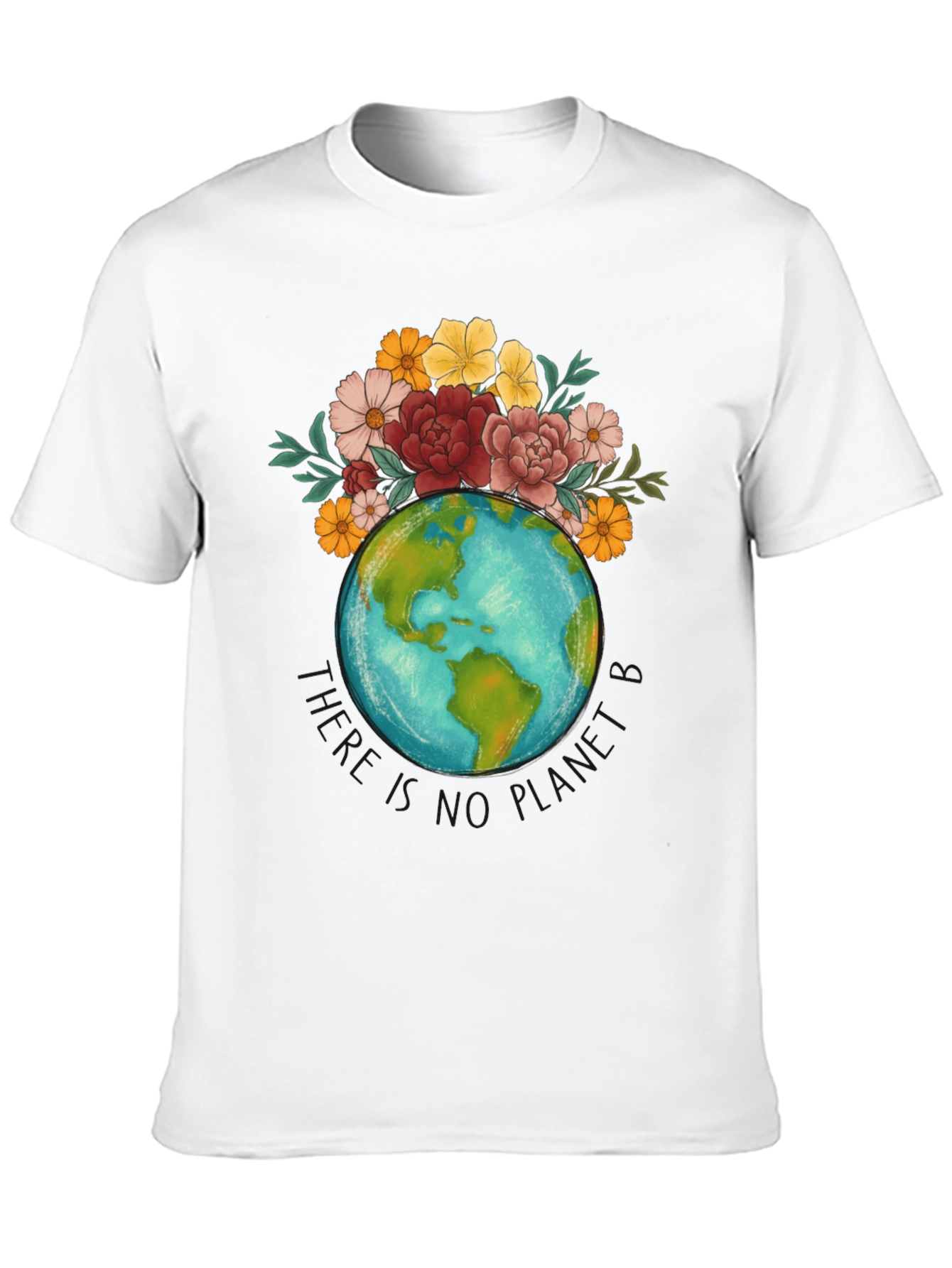 Black Floral Earth Graphic T-Shirt view 10